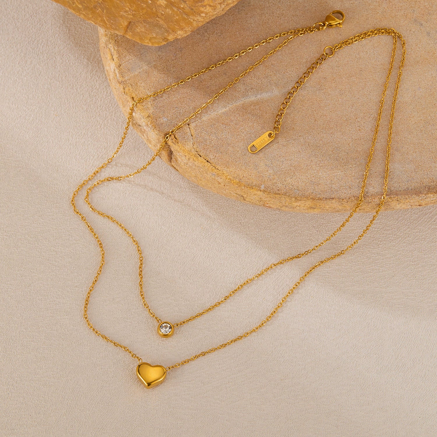 Gold Heart Layered Necklace JLTN1803
