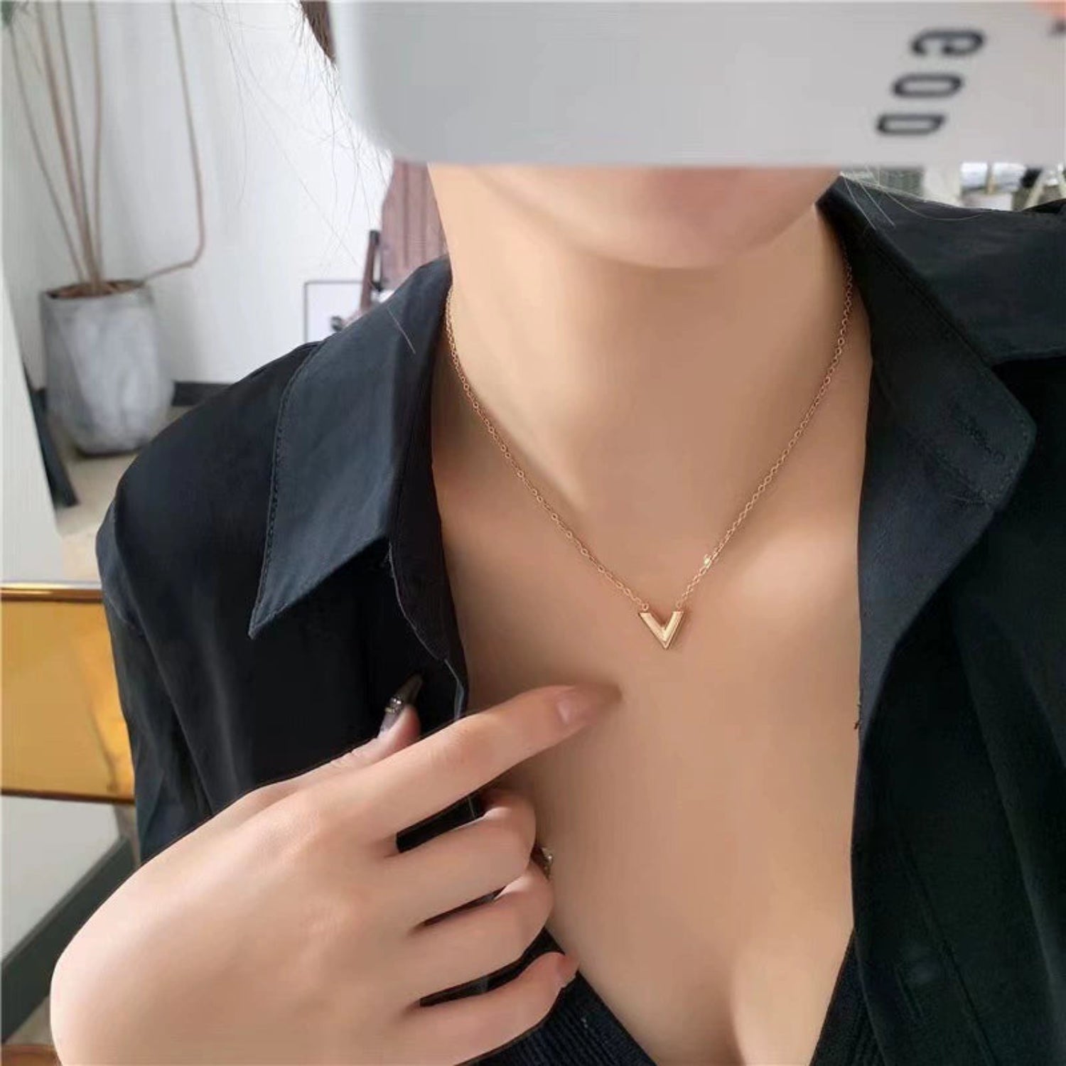 Gold Chevron Chevron Necklace JLTN1809