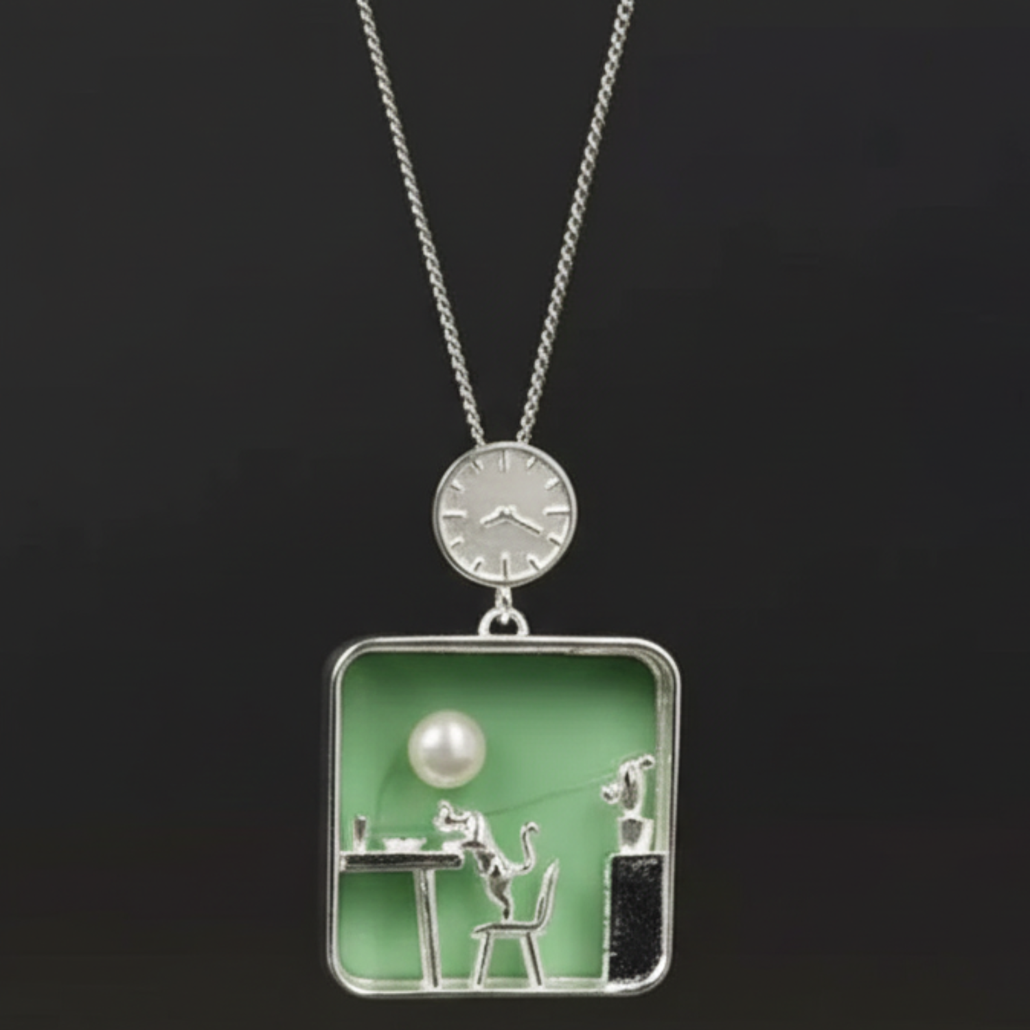 Miniature Scene House Pendant Necklace JLTN1816