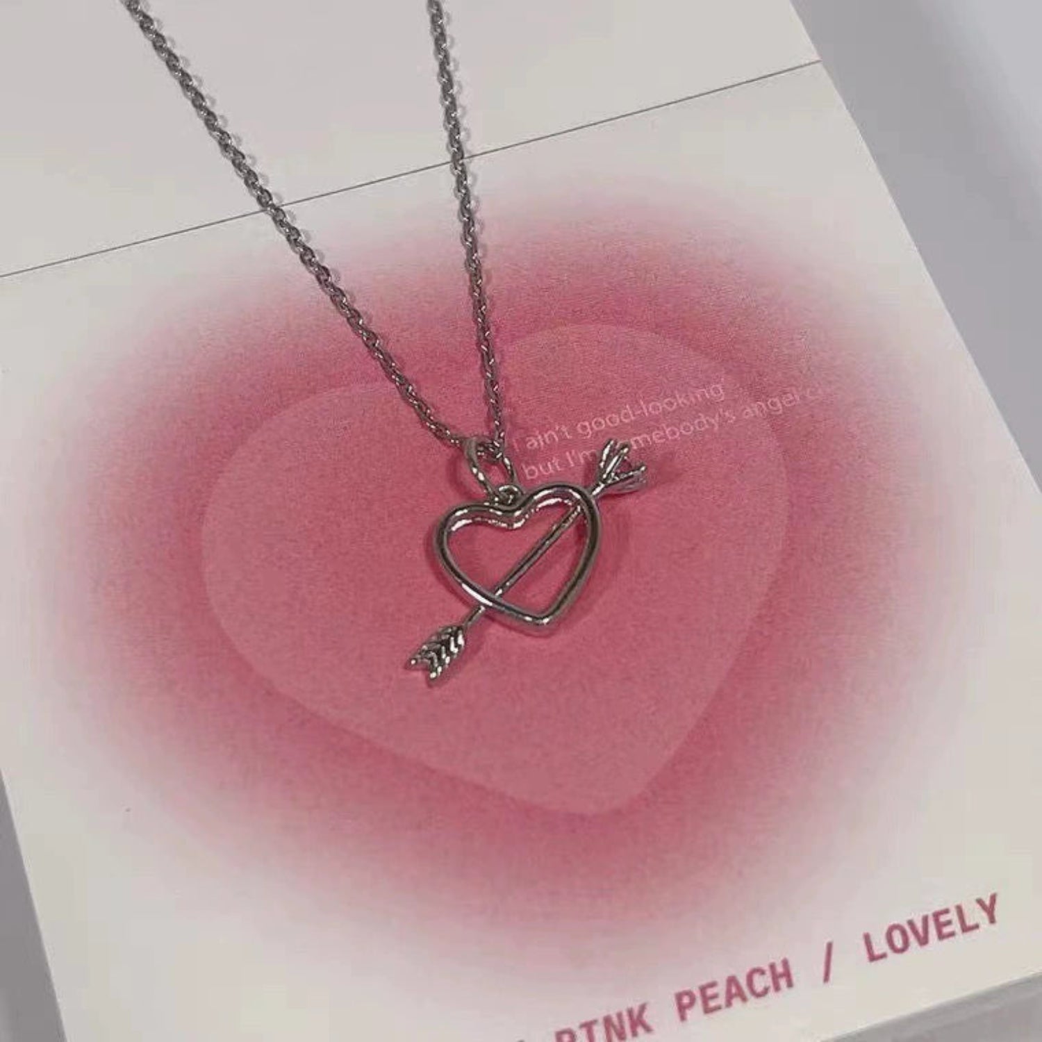 Silver Heart and Arrow Necklace JLTN1823