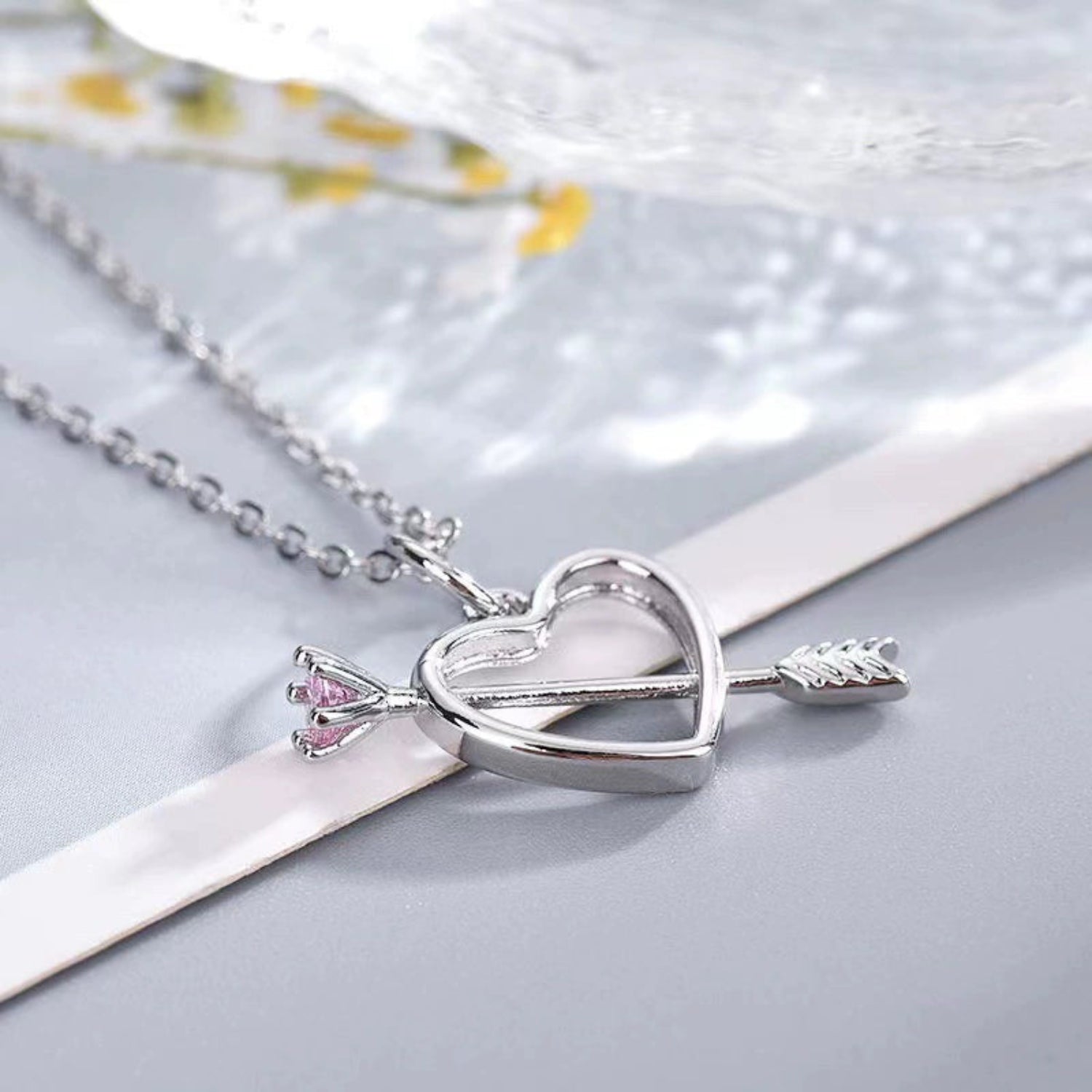 Silver Heart and Arrow Necklace JLTN1823