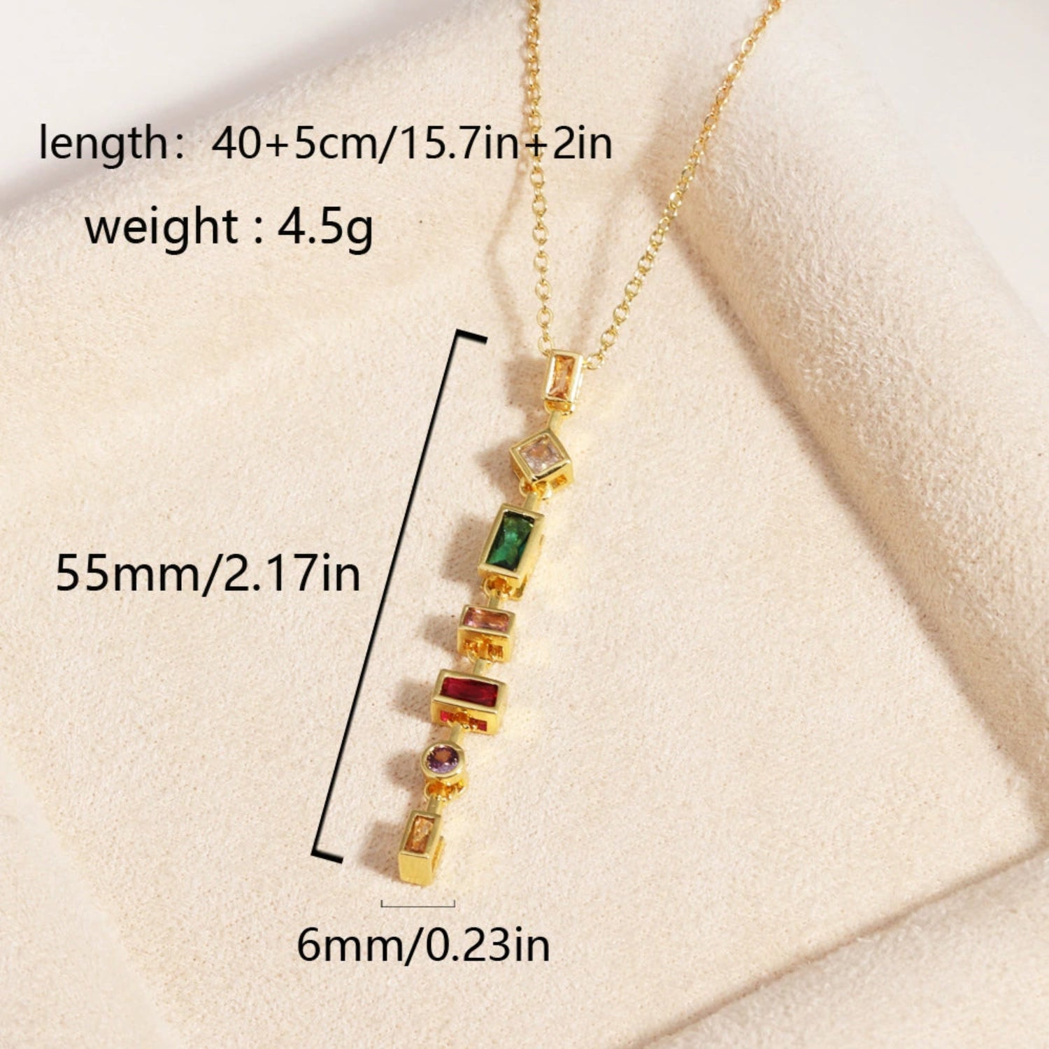 Gold Rainbow Crystal Drop Necklace JLTN1829
