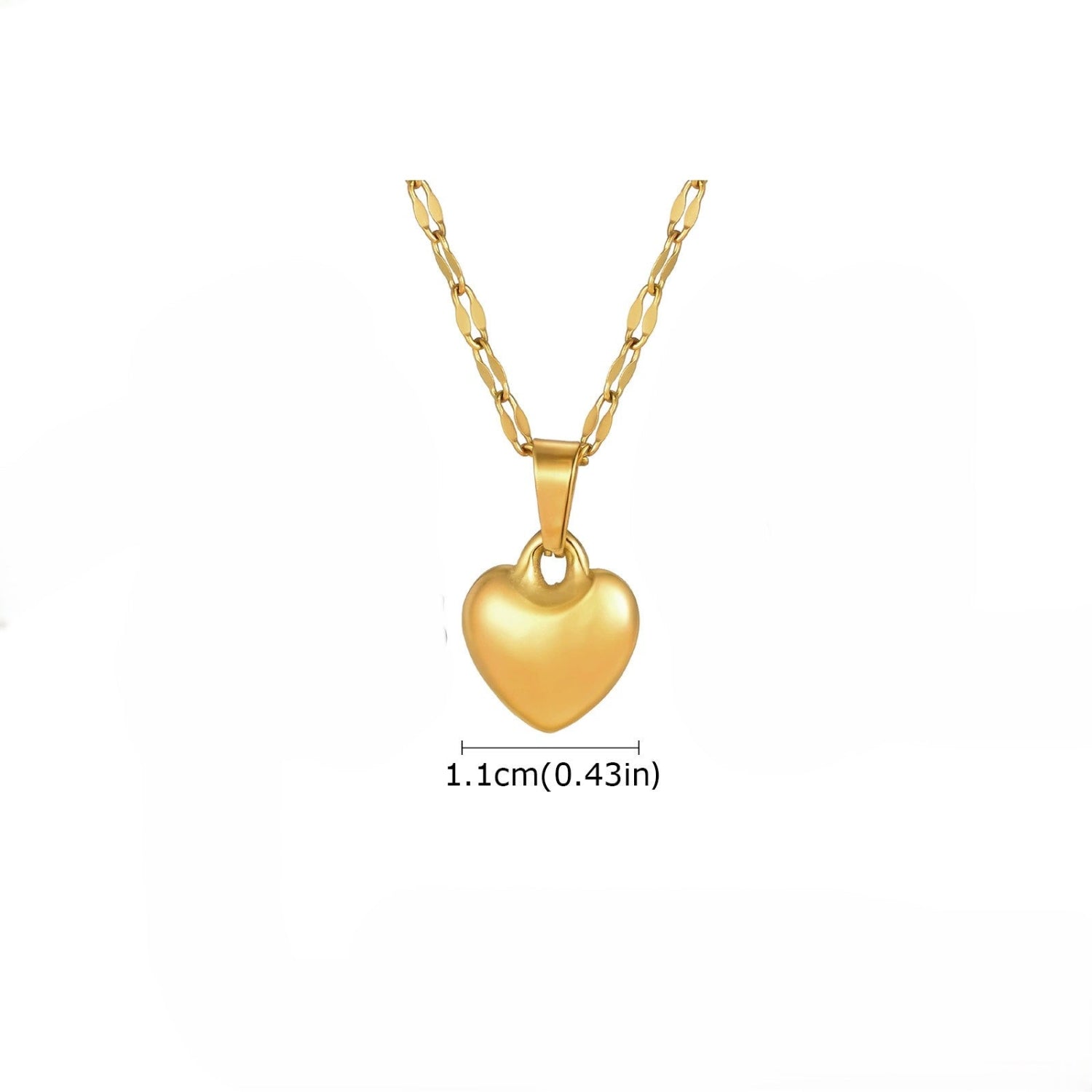 Gold Heart Pendant Link Necklace JLTN1851