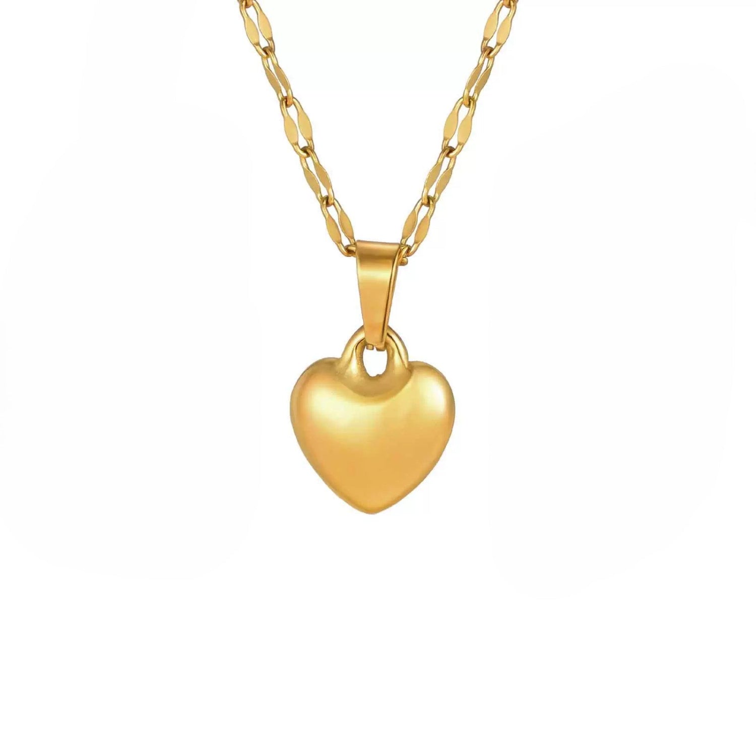 Gold Heart Pendant Link Necklace JLTN1851