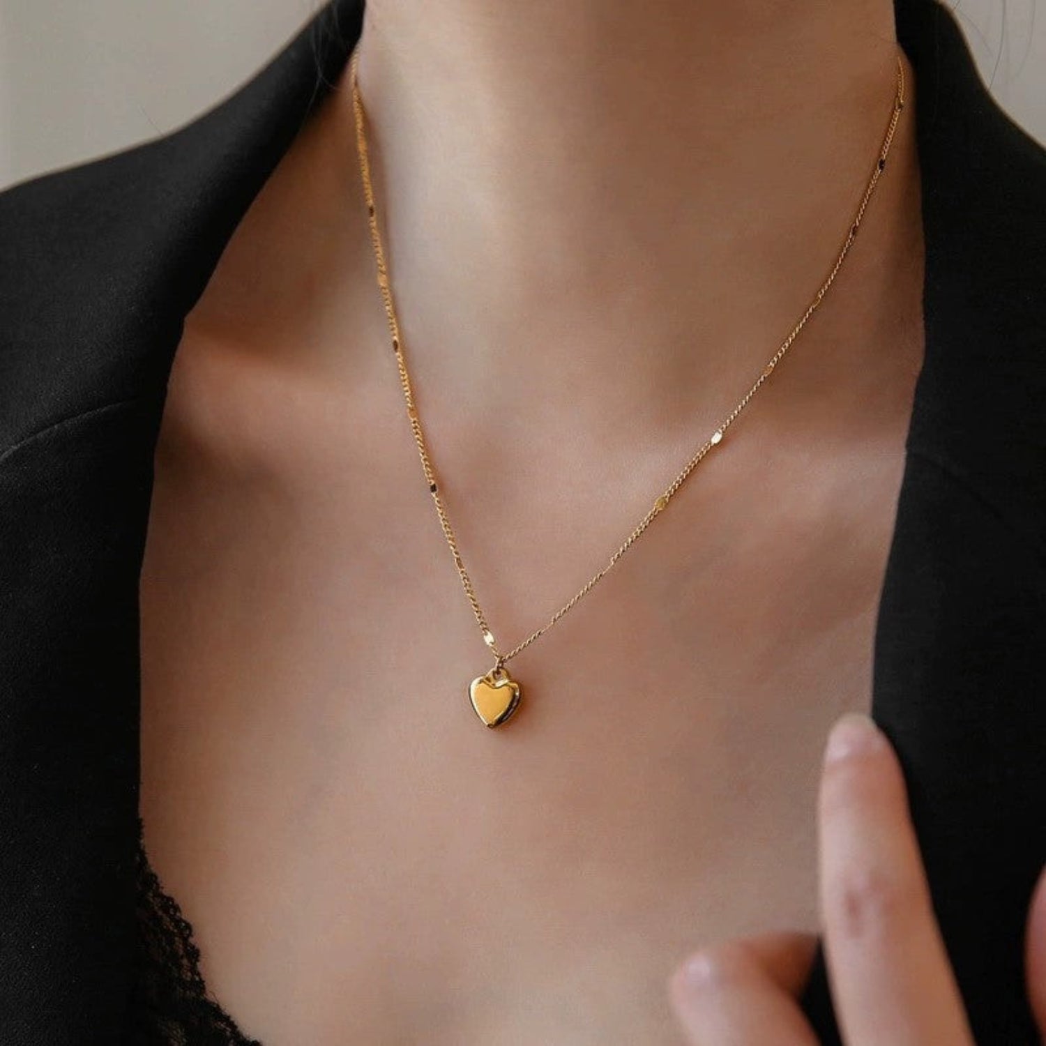 Gold Double Heart Layered Necklace JLTN1852