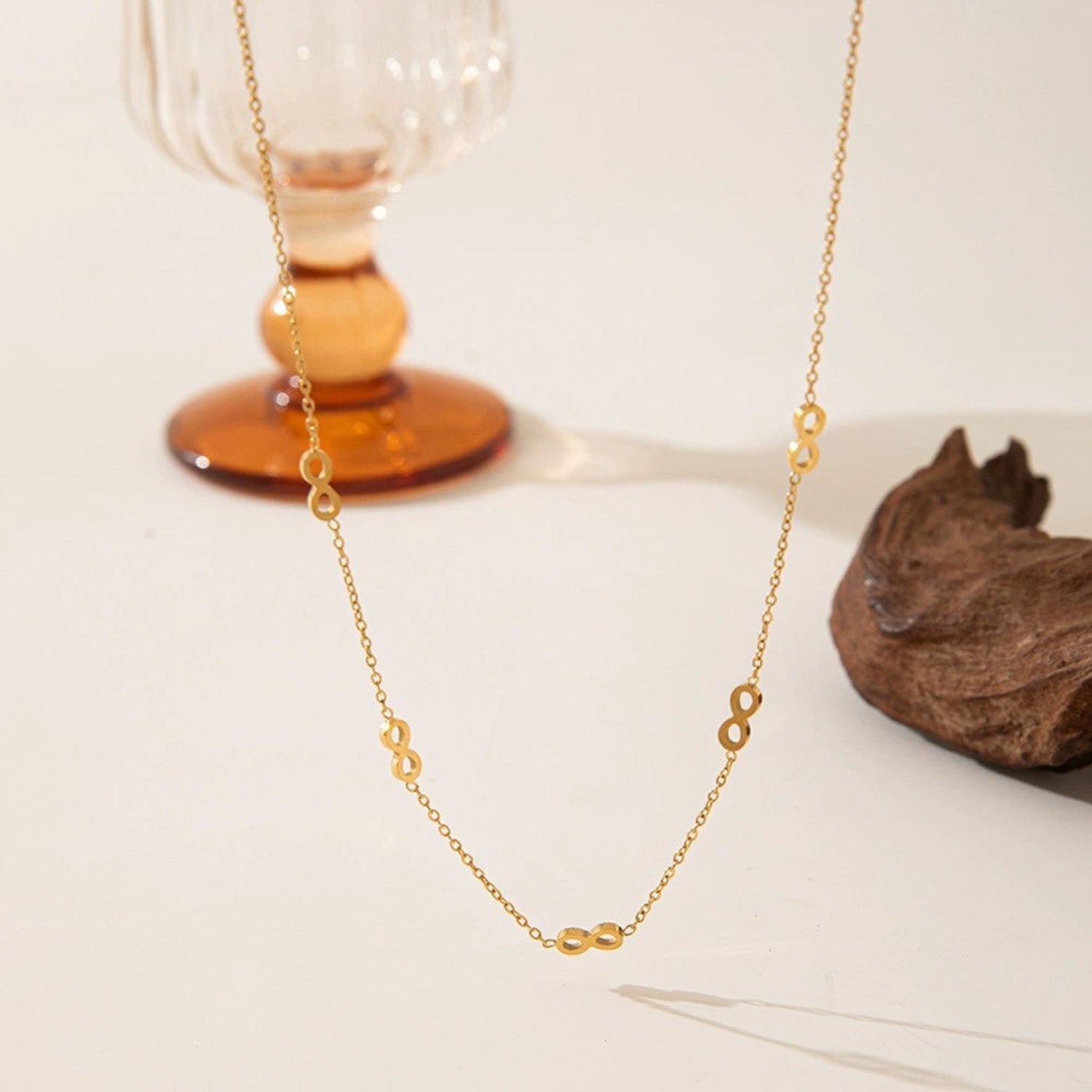 Gold Infinity Station Chain Necklace JLTN1864