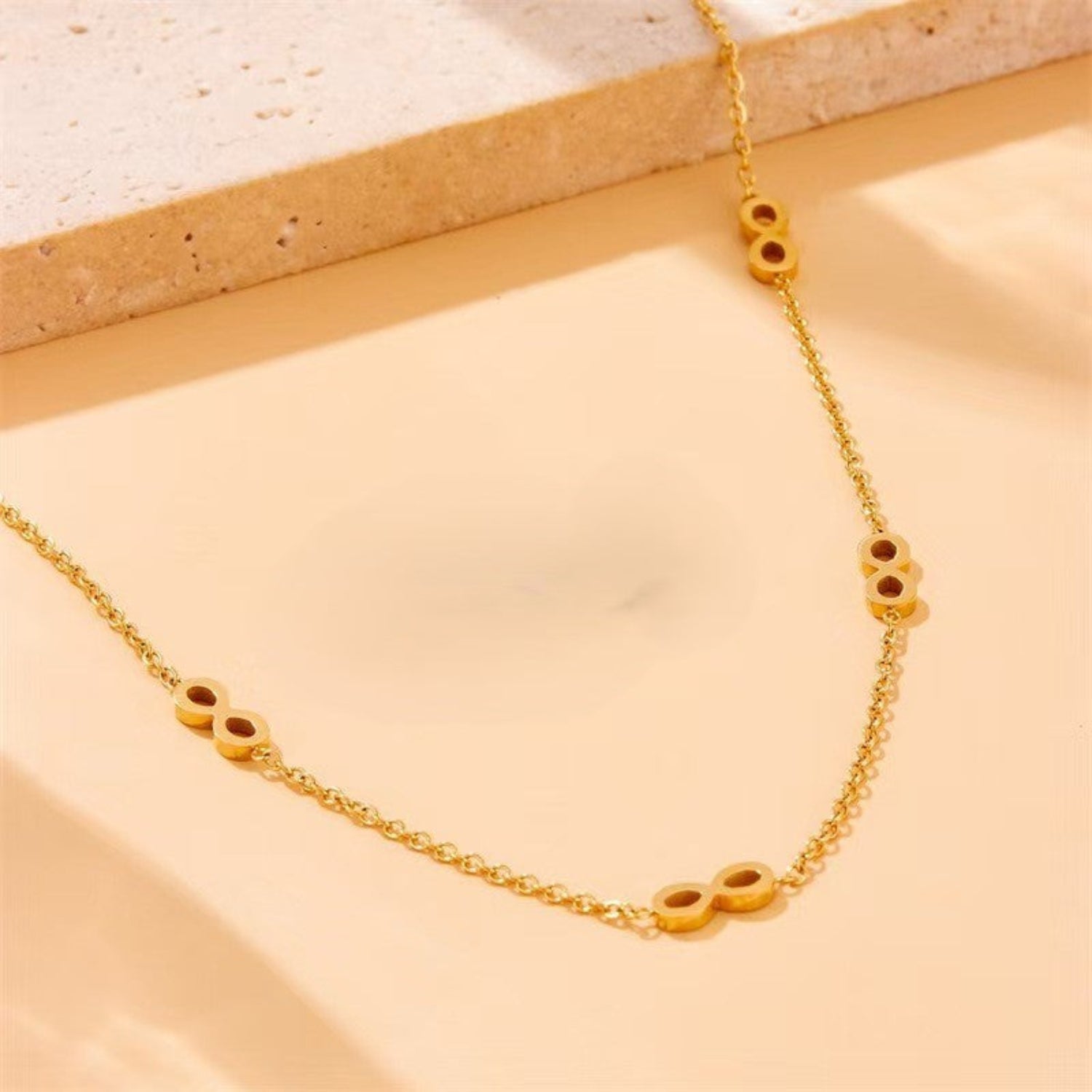 Gold Infinity Station Chain Necklace JLTN1864