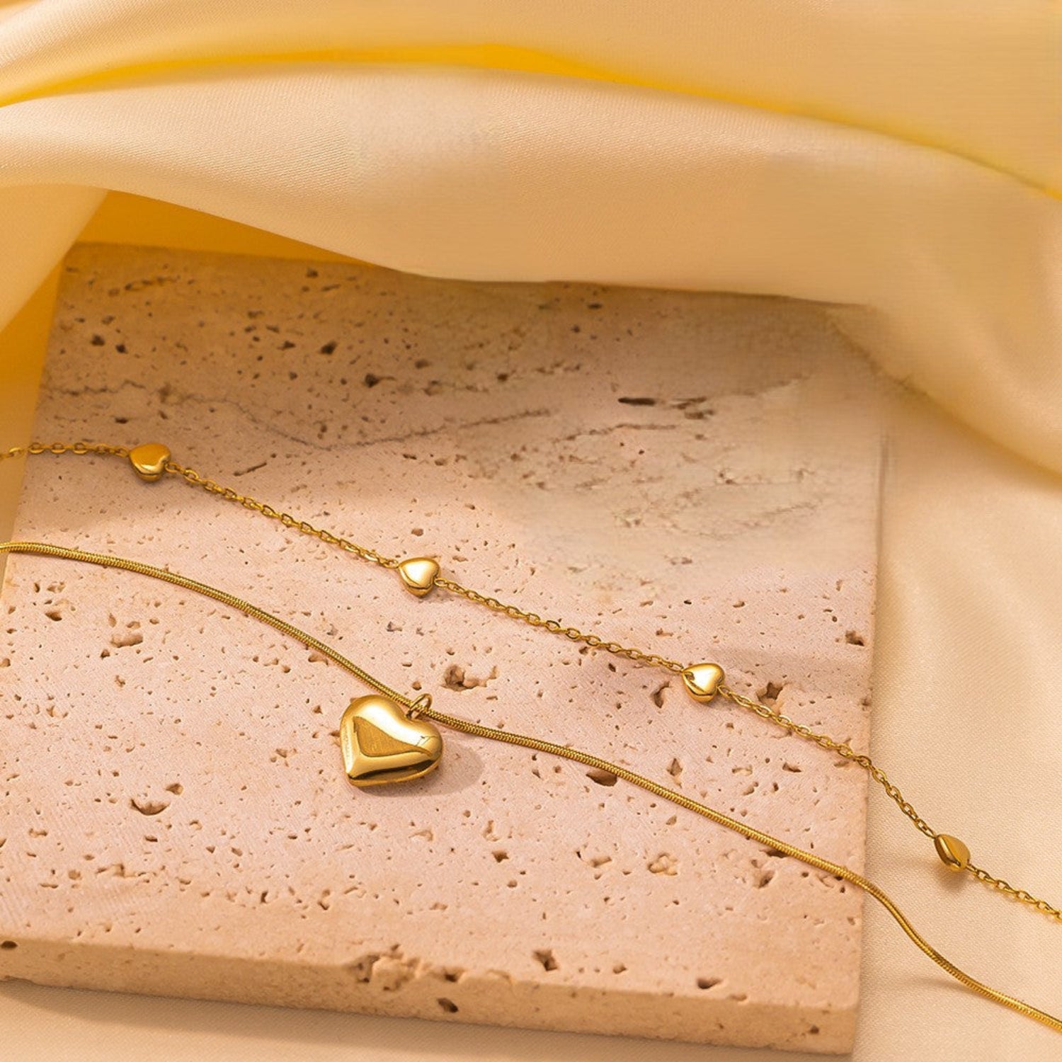 Gold Layered Heart Pendant Necklace JLTN1867