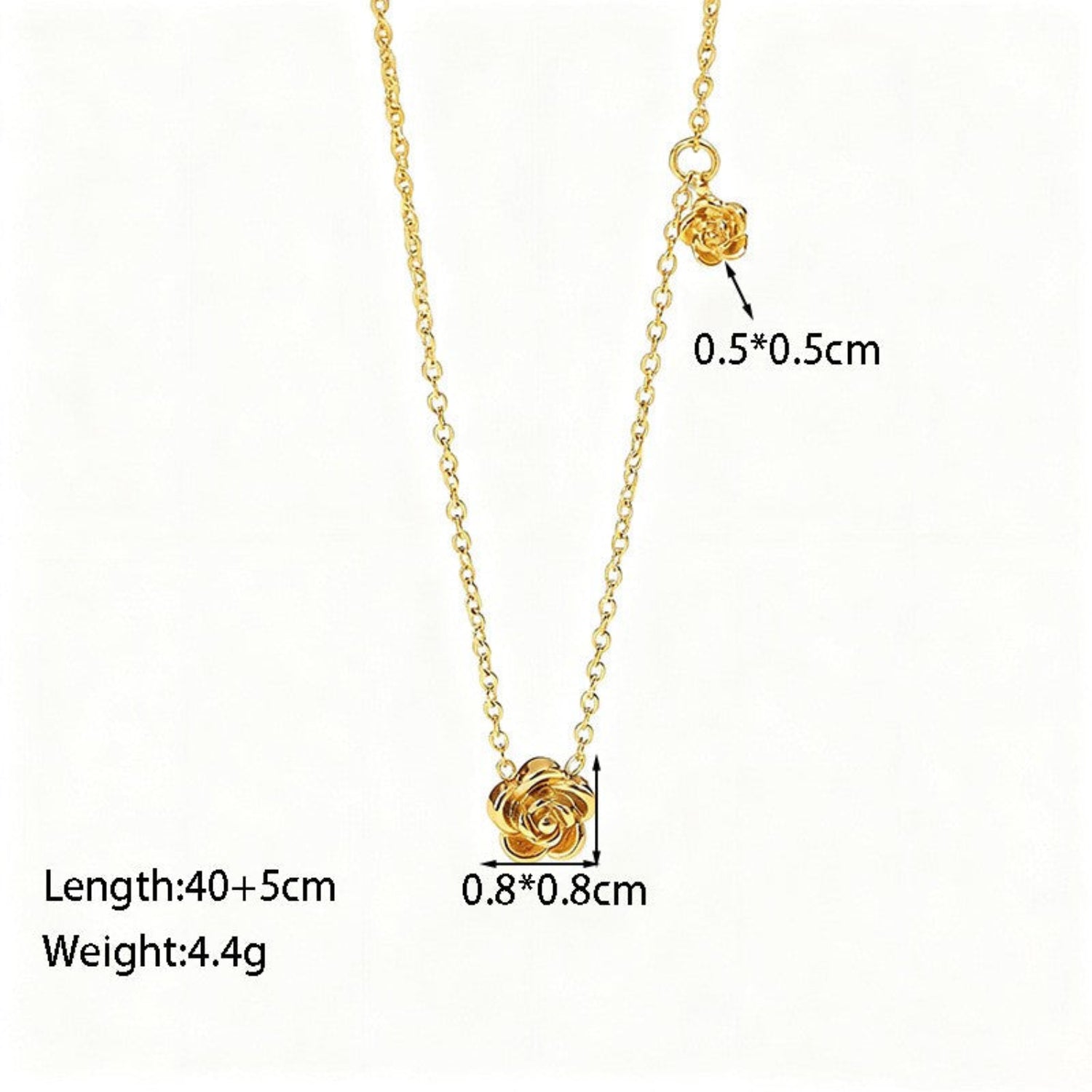 Gold Rose Charm Pendant Necklace JLTN1872