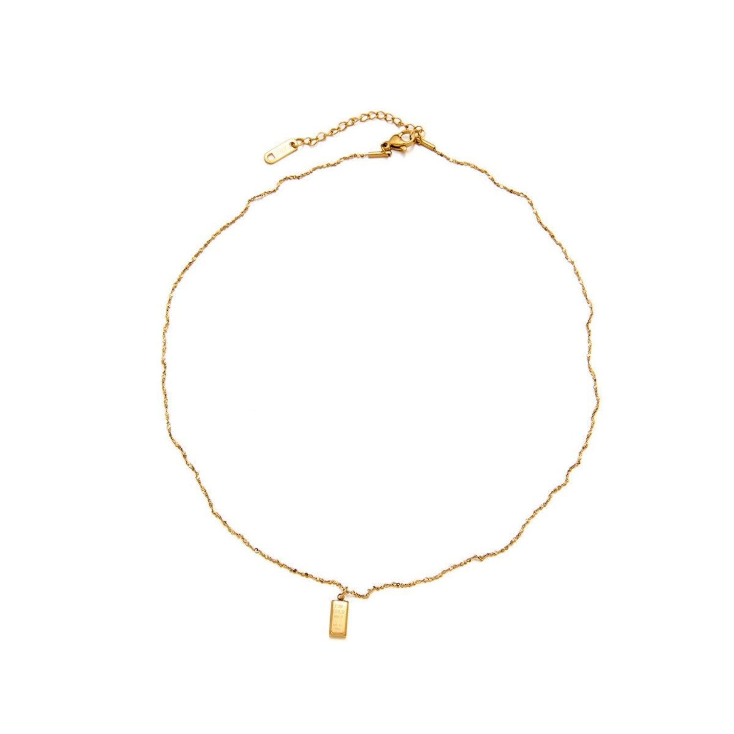 Minimalist Gold Bar Pendant Necklace JLTN1874