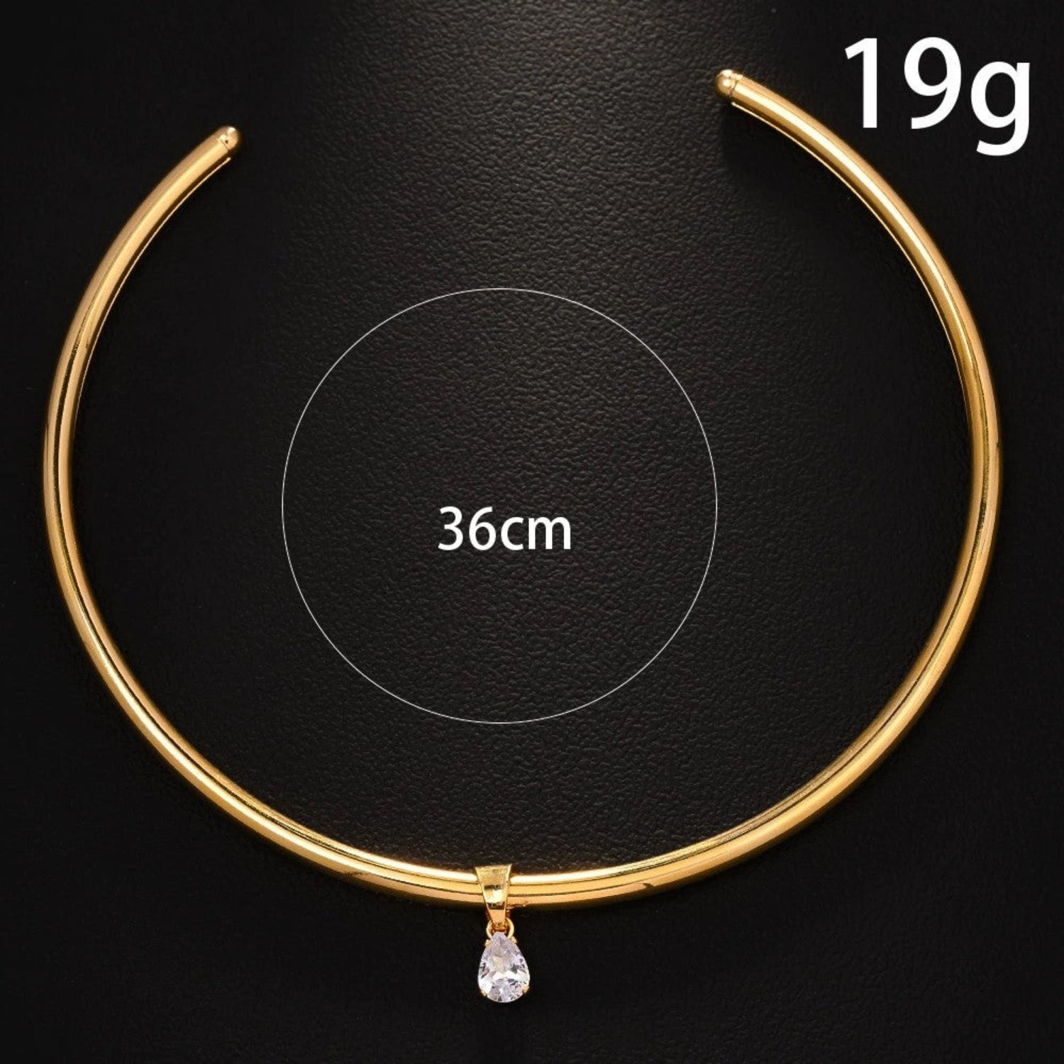 Gold Teardrop Zirconia Collar Necklace JLTN1876