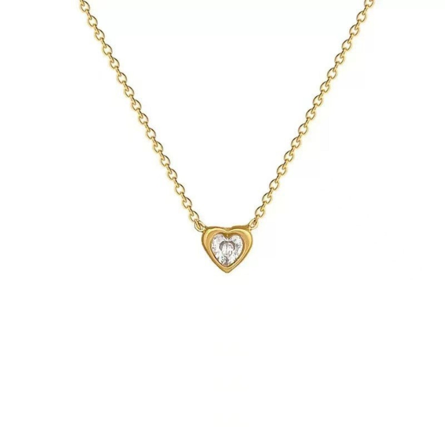 Gold Heart Pendant Necklace JLTN1895