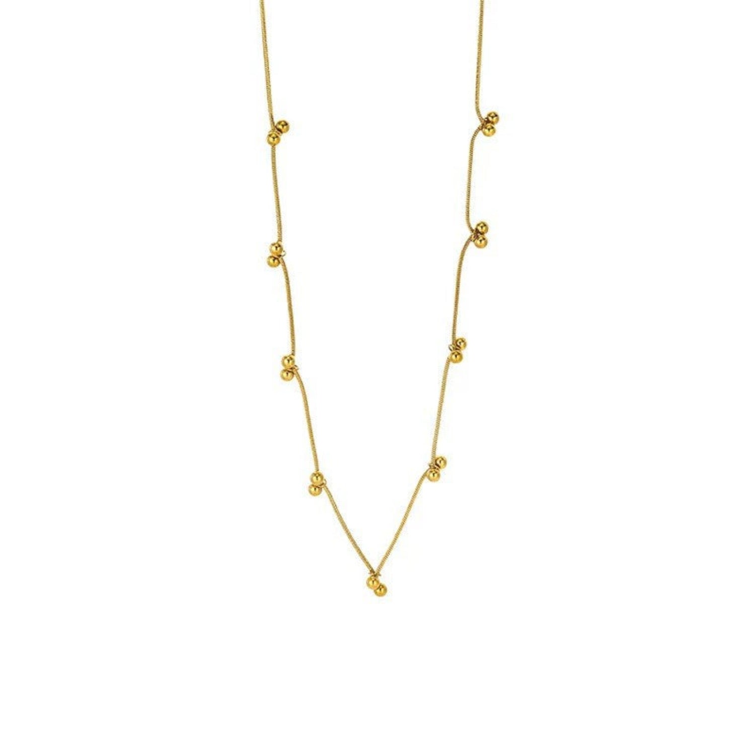 Gold Beaded Snake Chain Necklace JLTN1897
