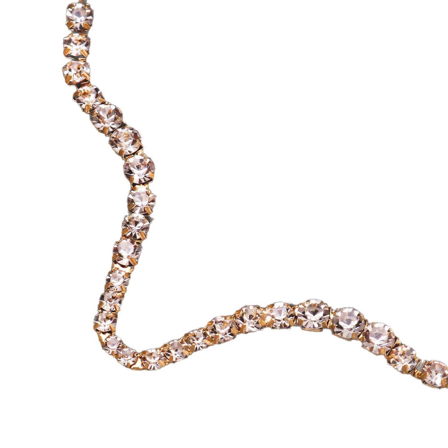 Gold Asymmetric Wave Crystal Choker JLTN1912