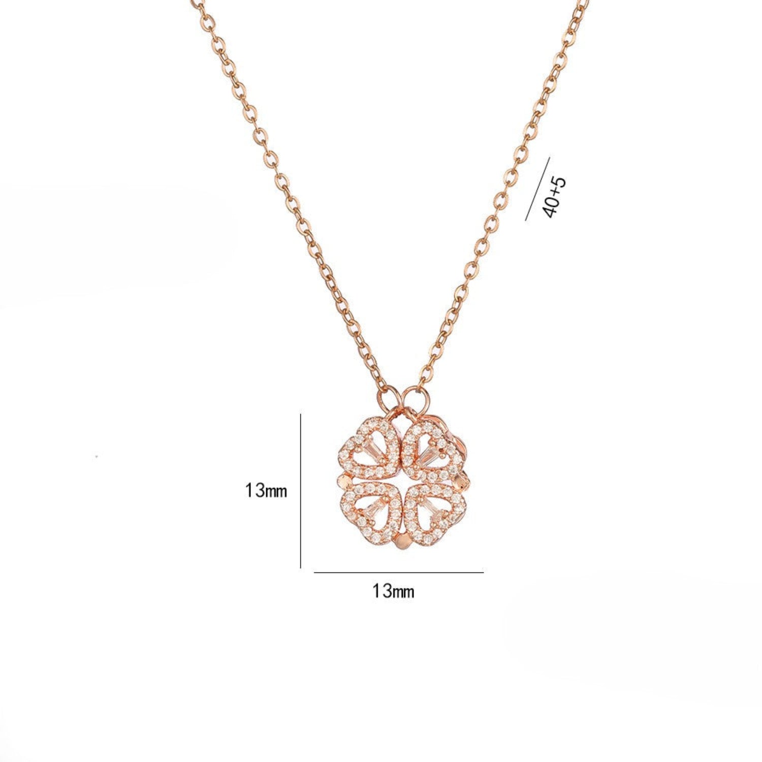 Rose Gold Clover Heart Necklace JLTN1922