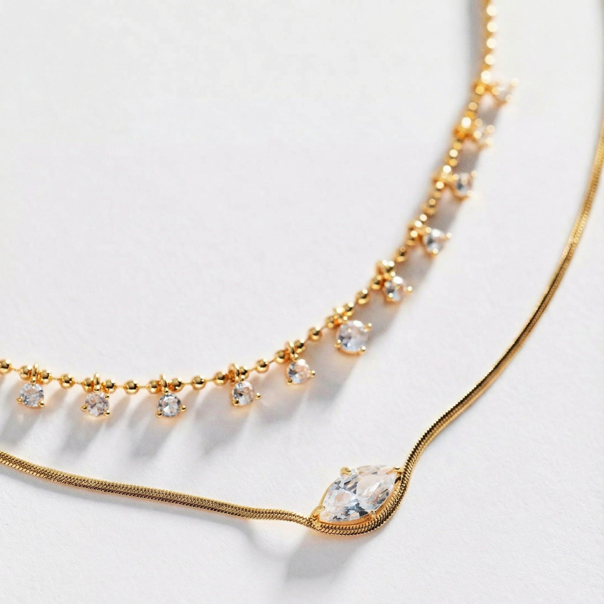 Gold Layered Crystal Choker Set JLTN1927