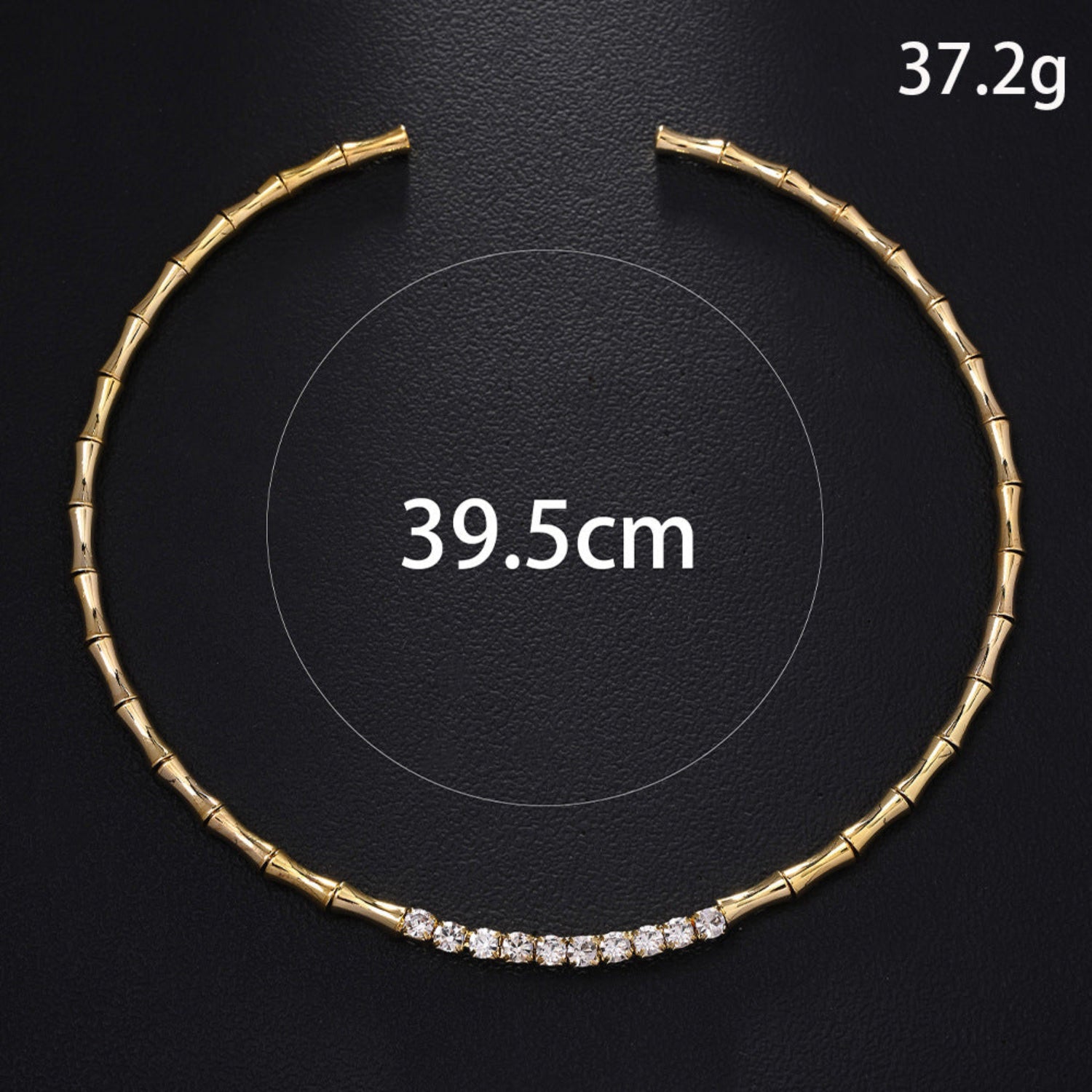 Gold Bamboo Crystal Choker Necklace JLTN1933