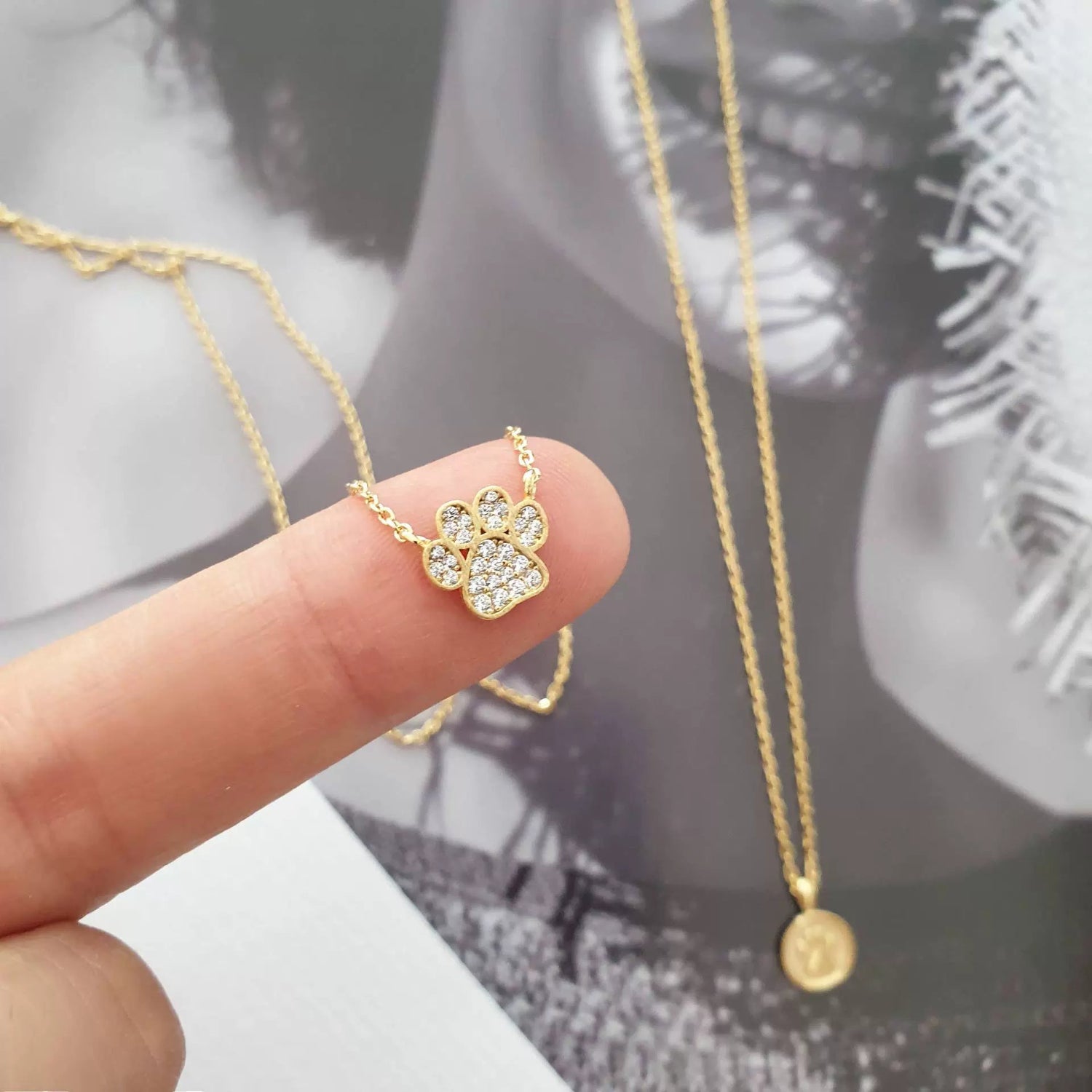 Golden Paw Crystal Necklace JLTN1947