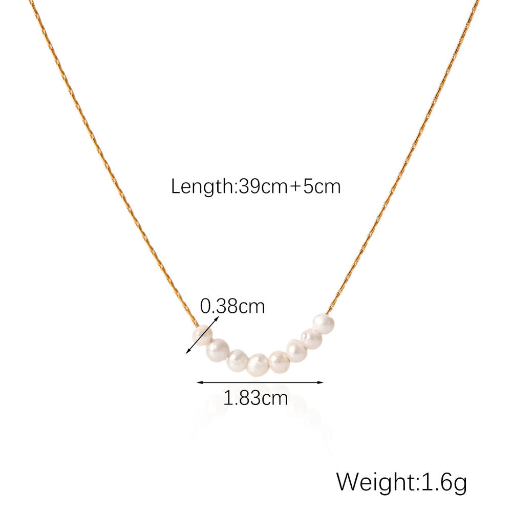 White Pearl Gold Necklace JLTN1979