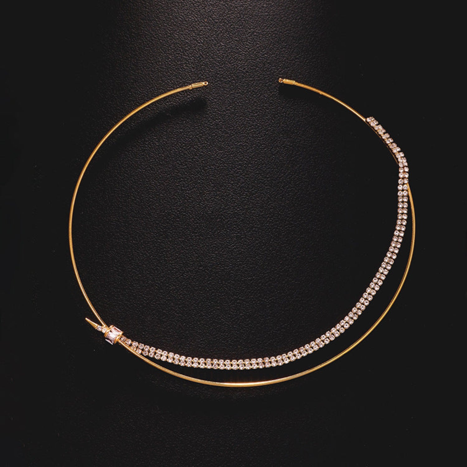 Gold Double Row Crystal Tennis JLTN1981
