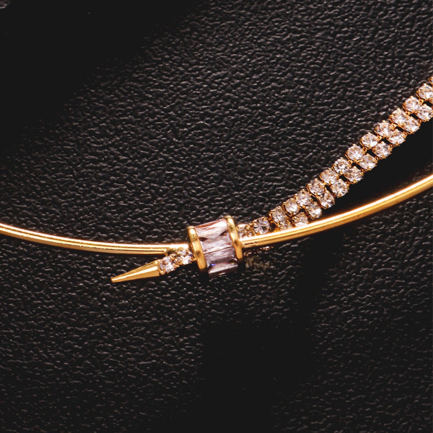 Gold Double Row Crystal Tennis JLTN1981