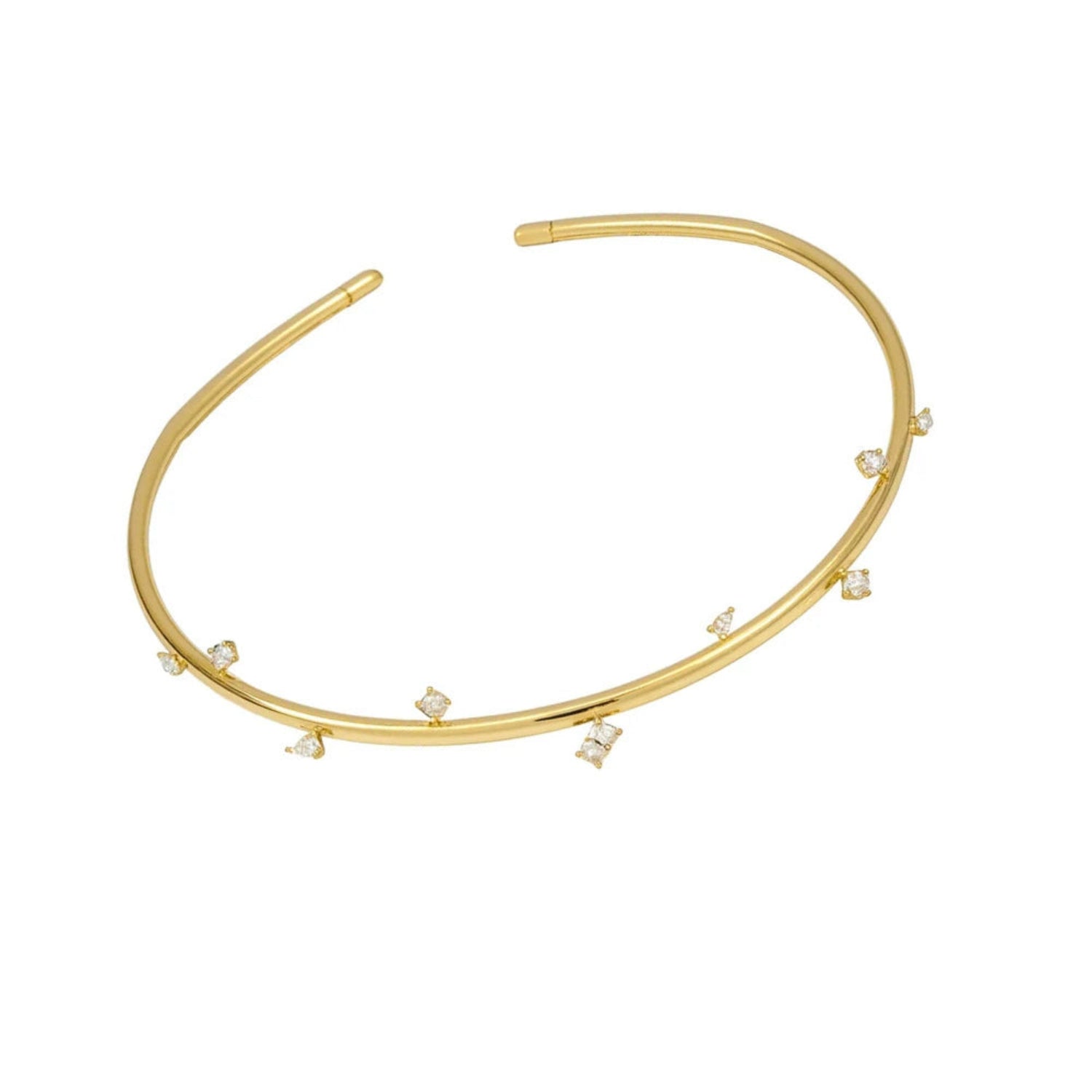 Gold Minimalist Crystal Charm Choker JLTN1984
