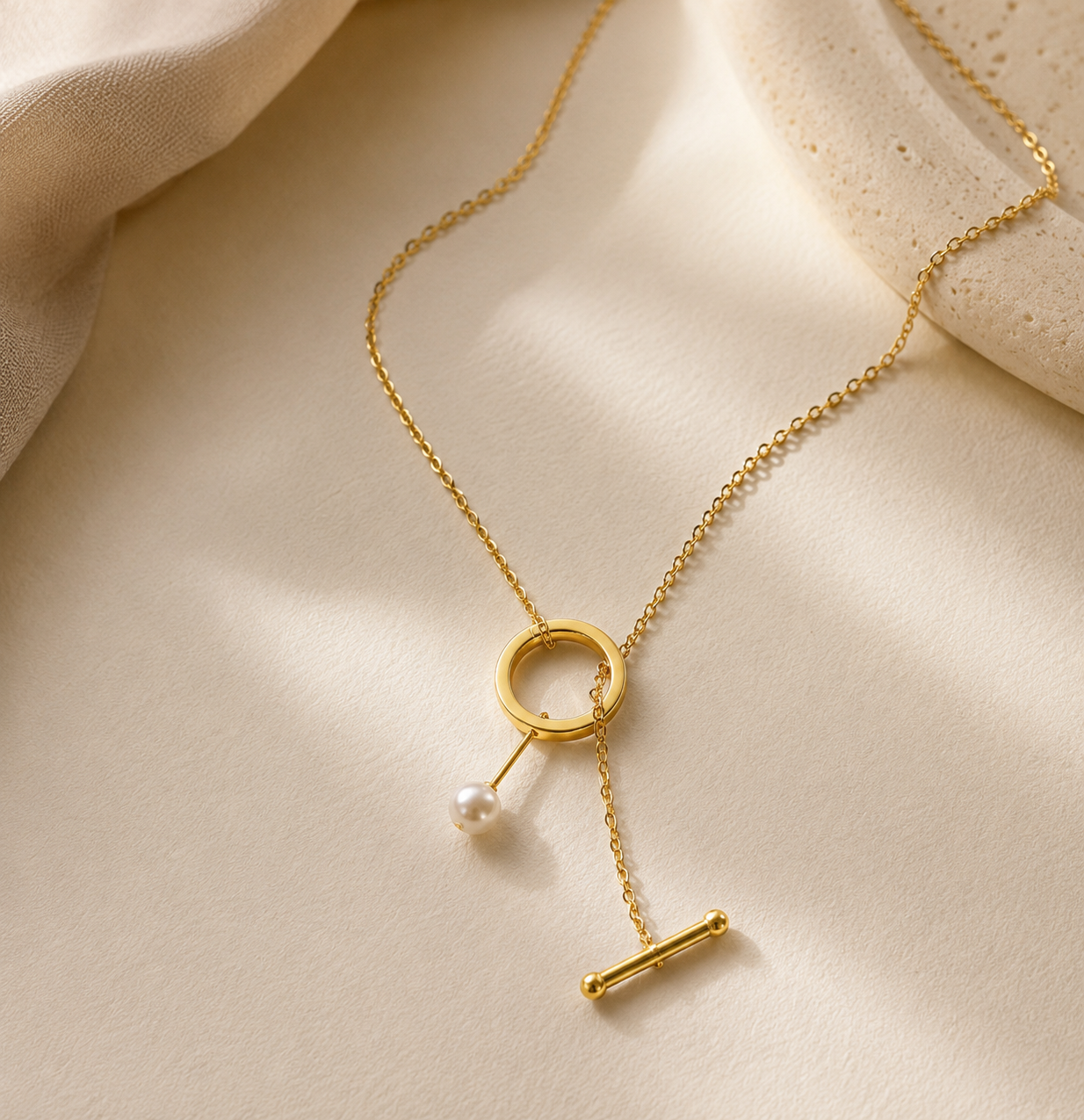 Pearl Circle Pendant Necklace JLTN1987