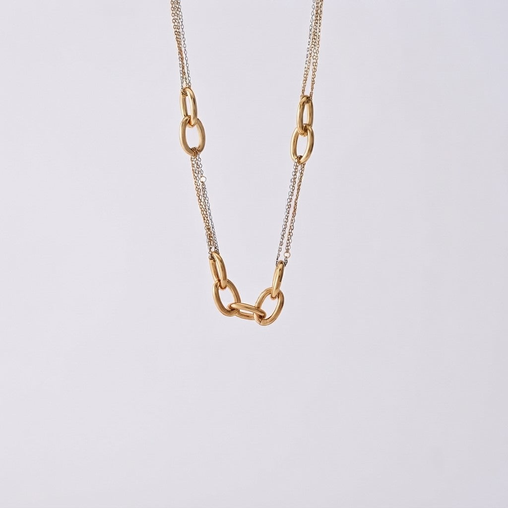 Golden Linked Chain Necklace JLTN1991