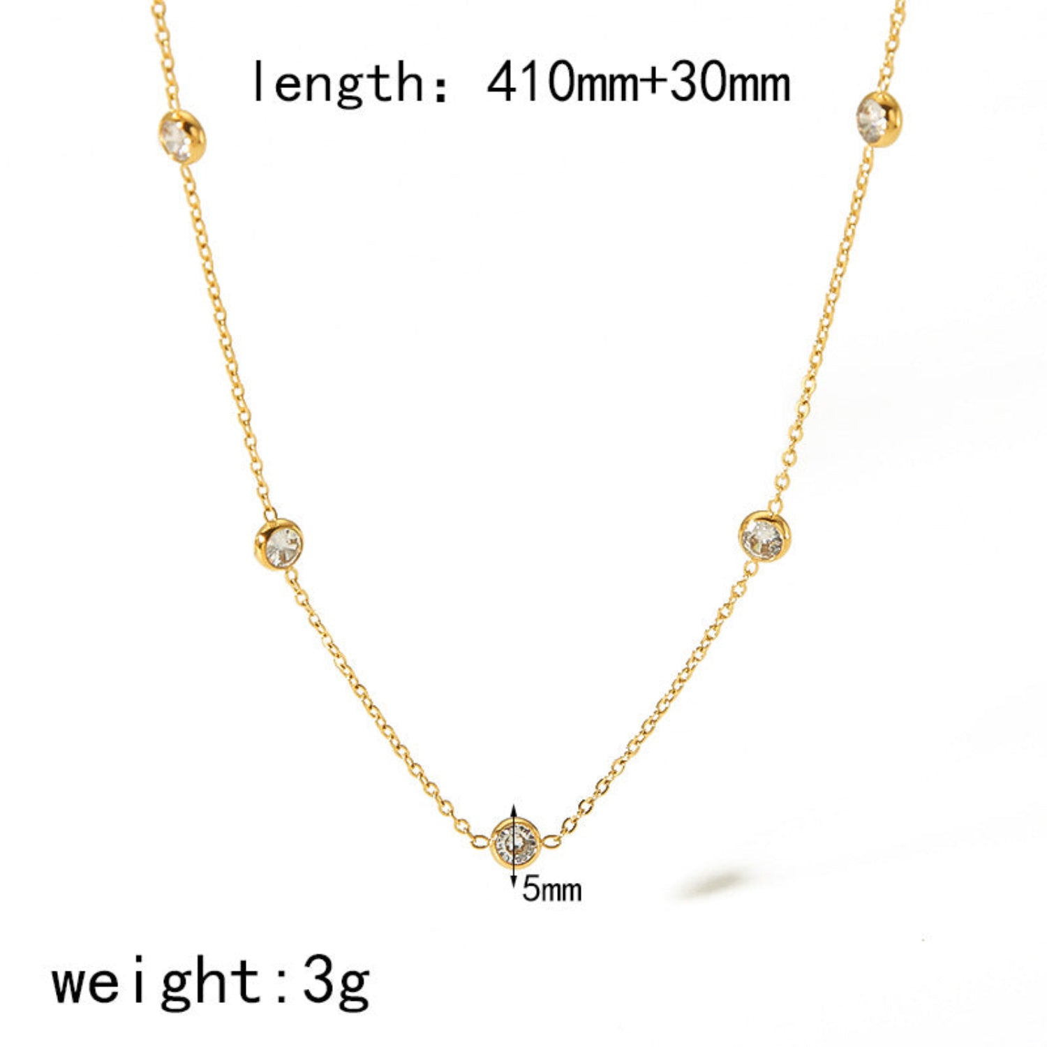 Gold Elegant Round Station Necklace JLTN1998