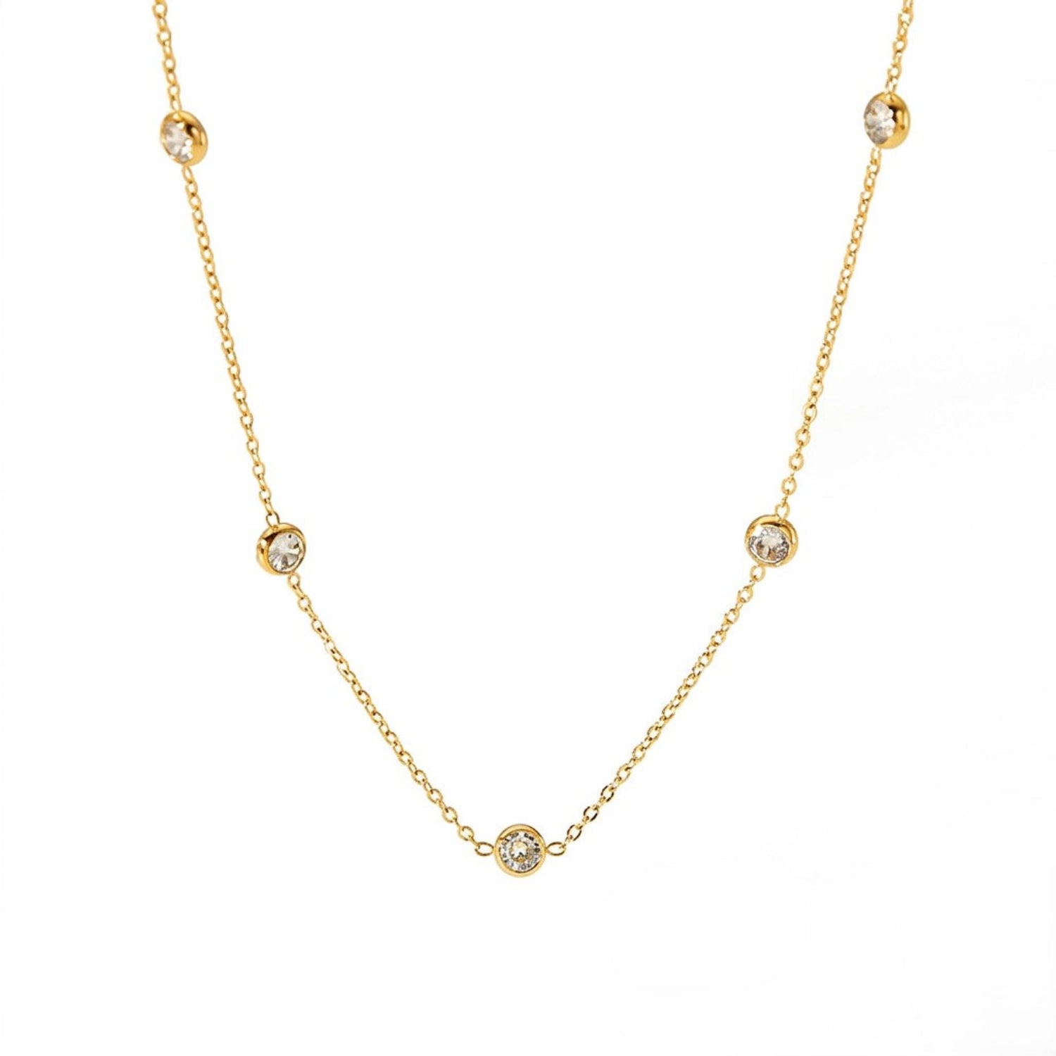 Gold Elegant Round Station Necklace JLTN1998