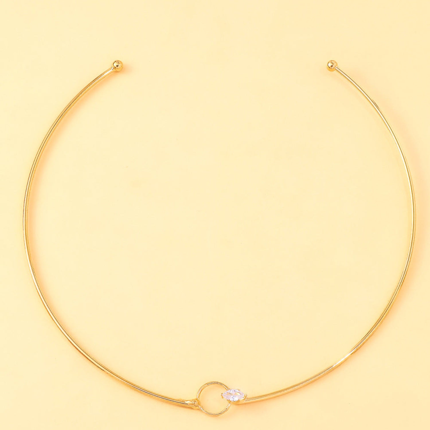 Gold Crystal Teardrop Collar Choker JLTN2002