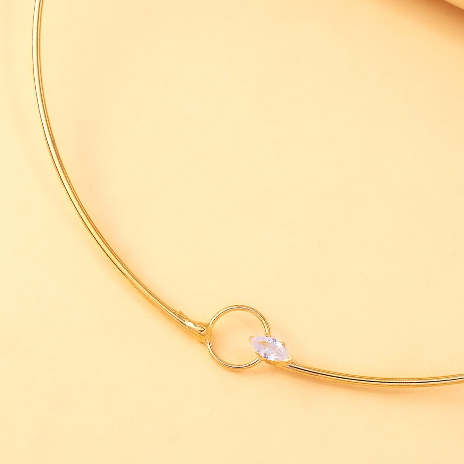 Gold Crystal Teardrop Collar Choker JLTN2002