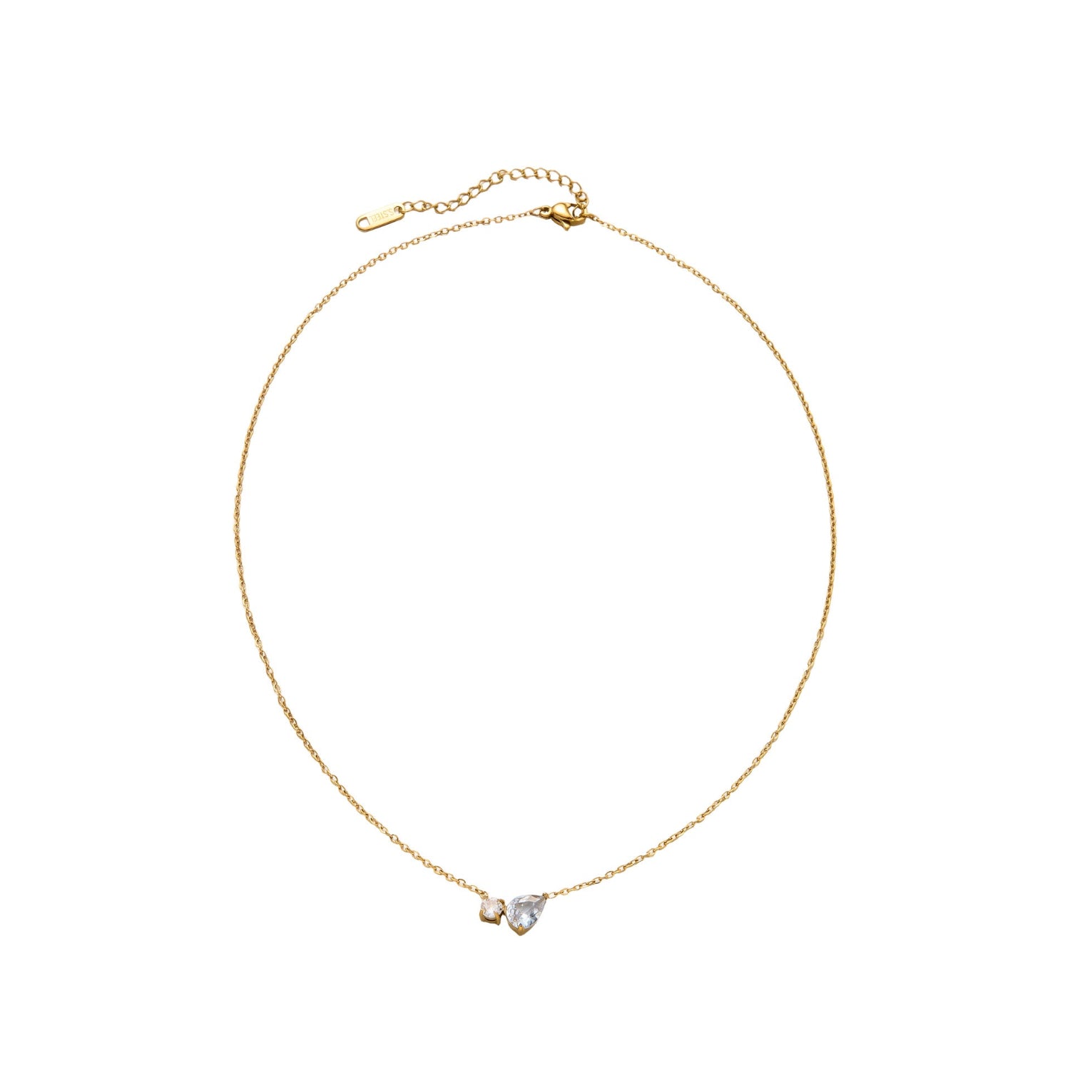 Gold Crystal Teardrop Pendant Necklace JLTN2005