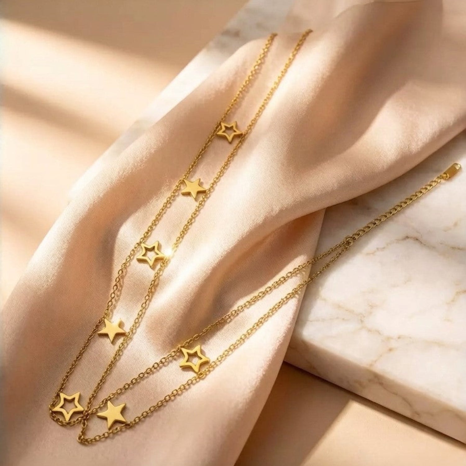 Gold Layered Star Necklace JLTN2027