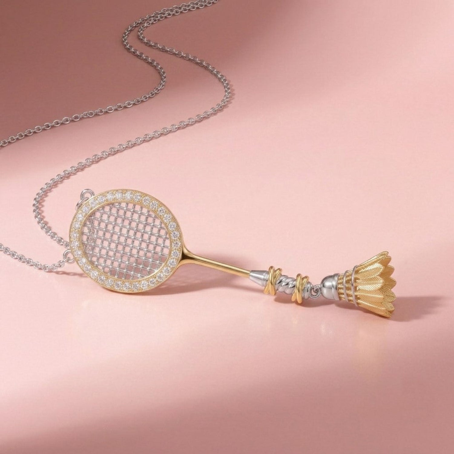 Two-Tone Badminton Shuttlecock Necklace JLTN2028