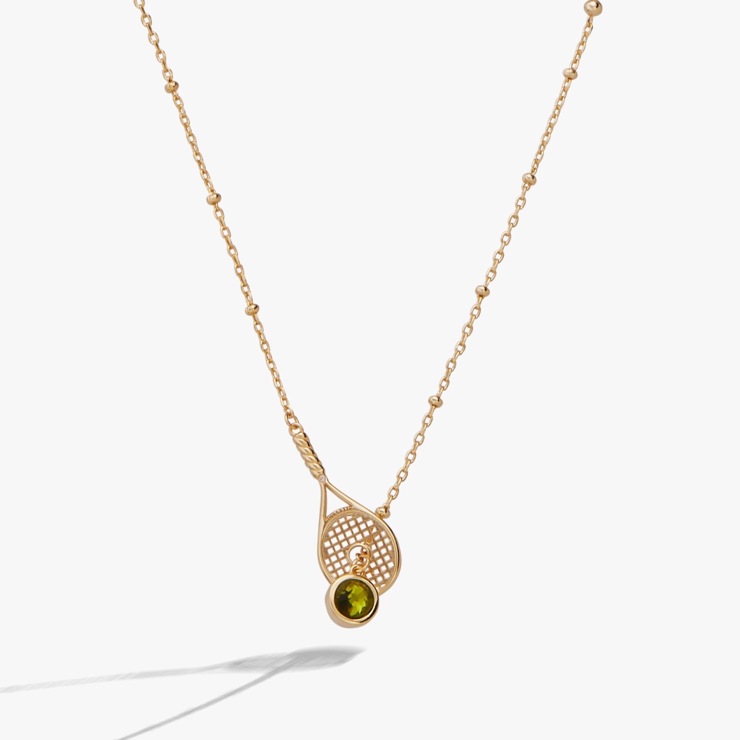 Gold Green Crystal Tennis Necklace JLTN2034