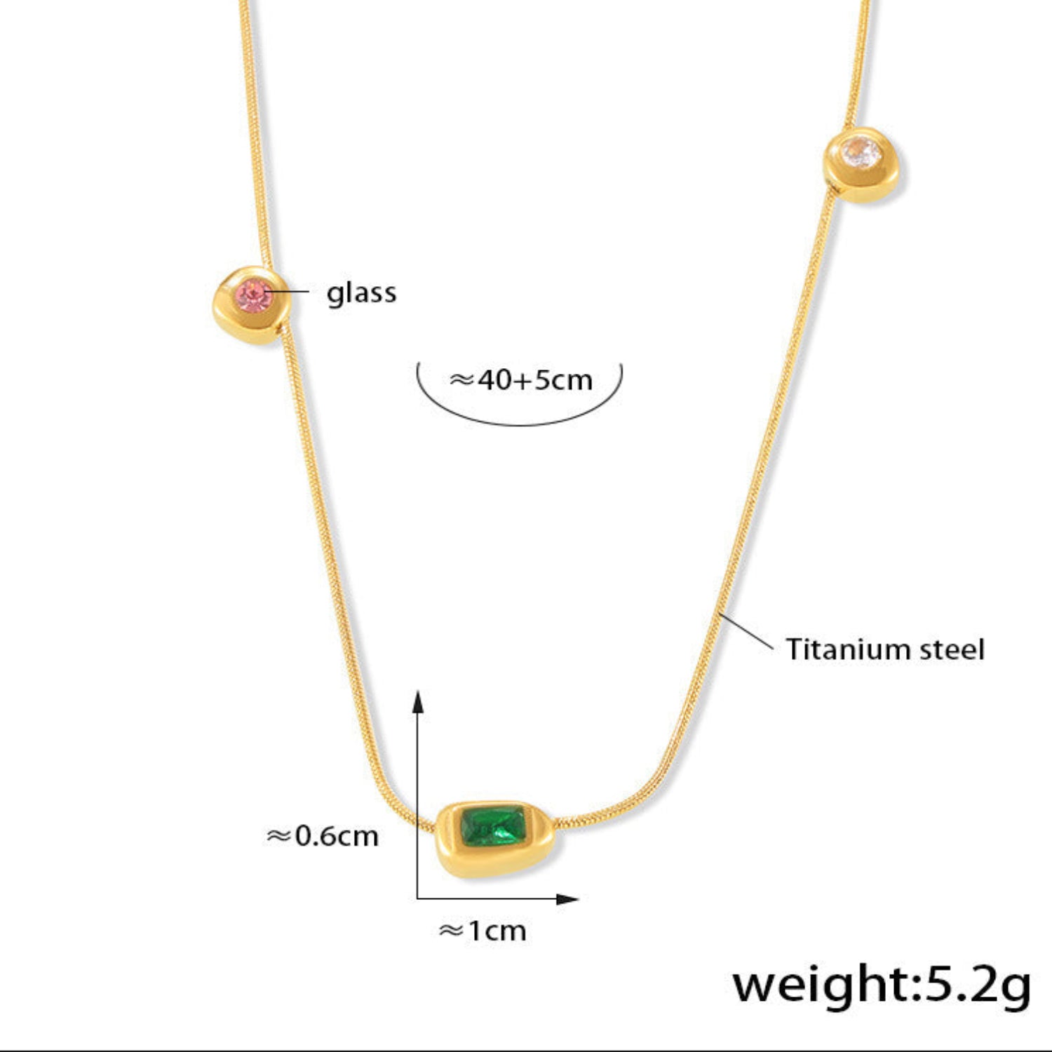 Gold Multi Oval Chic Necklace JLTN2037