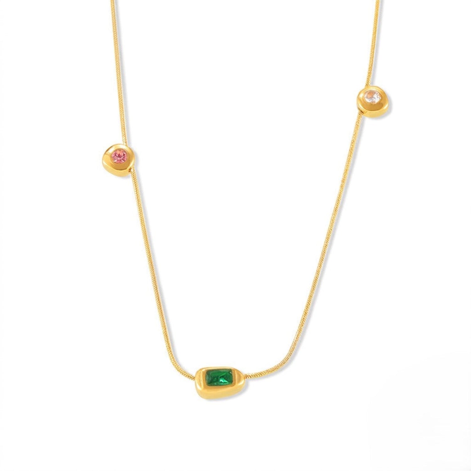 Gold Multi Oval Chic Necklace JLTN2037