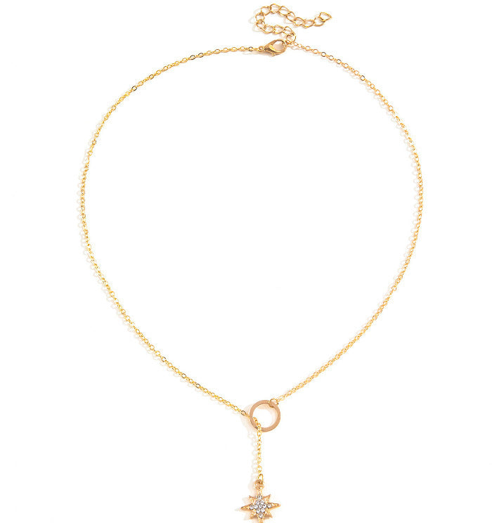 Golden Minimal Star Drop Necklace JLTN2043
