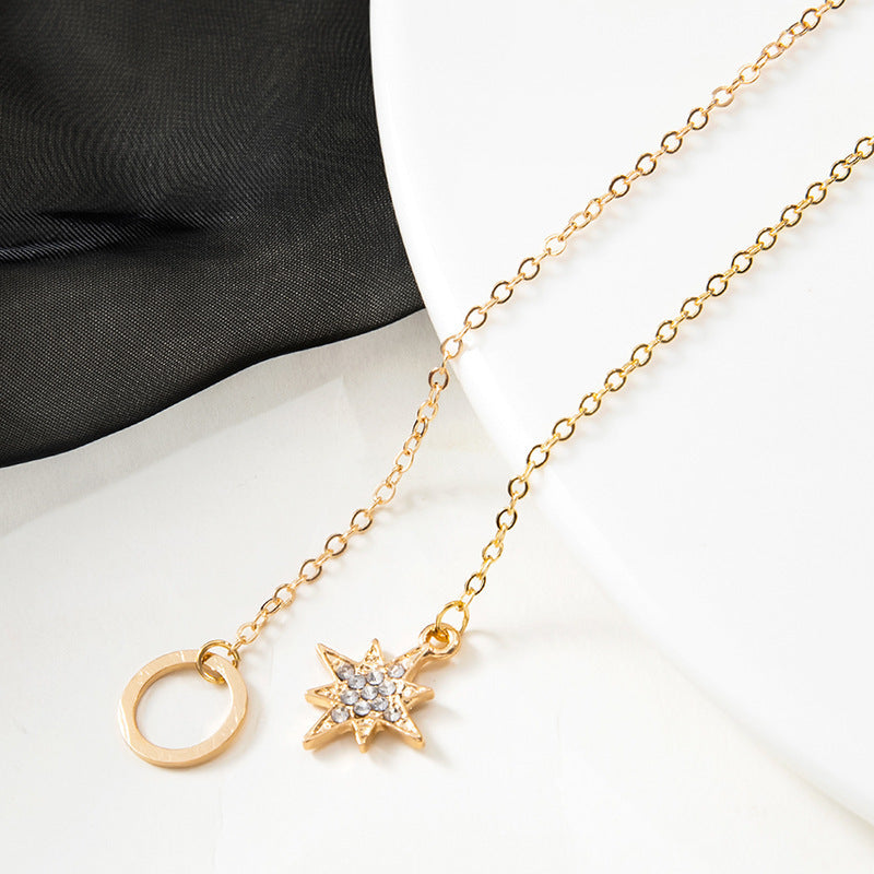 Golden Minimal Star Drop Necklace JLTN2043