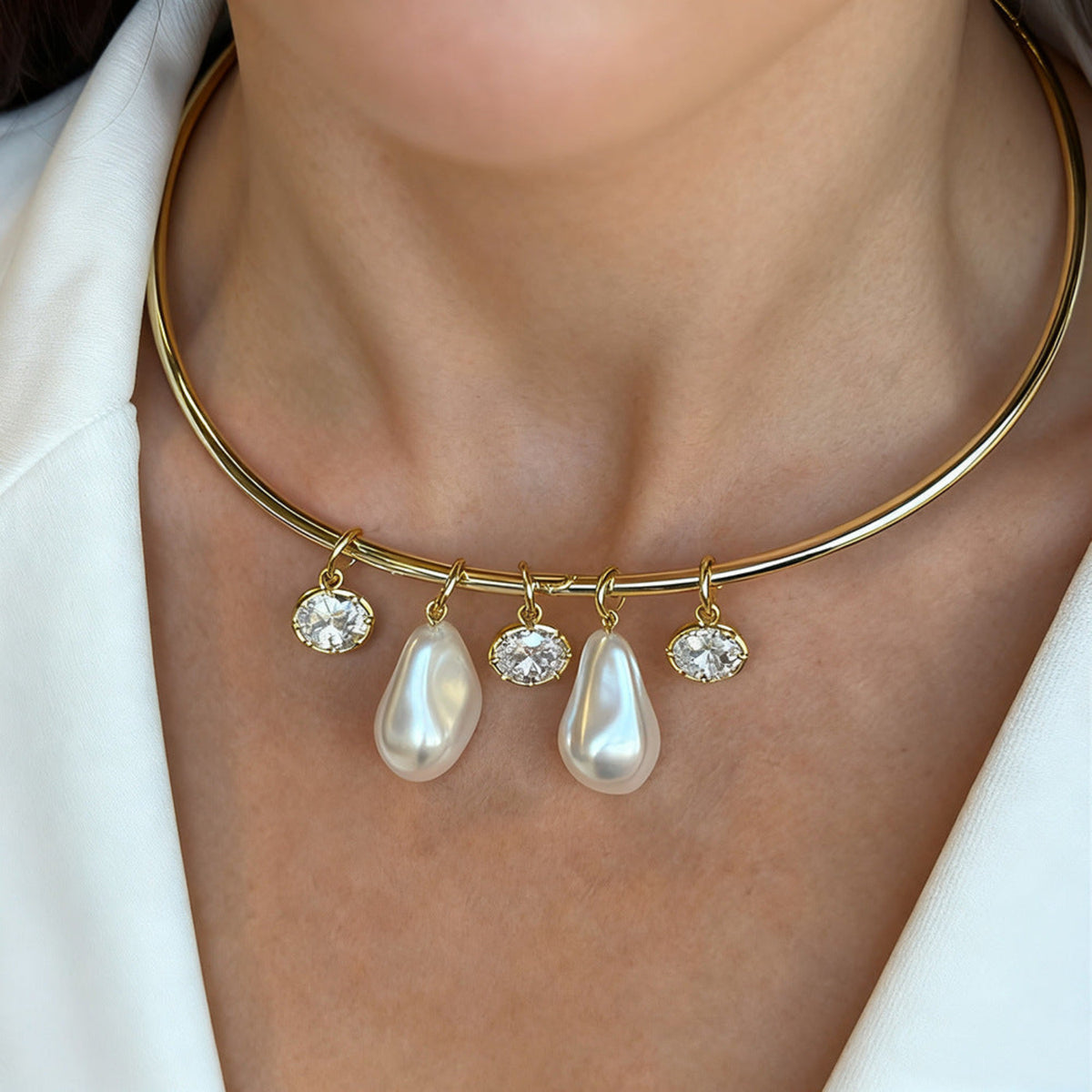 Gold Floral Charm Layered Necklace JLTN2048