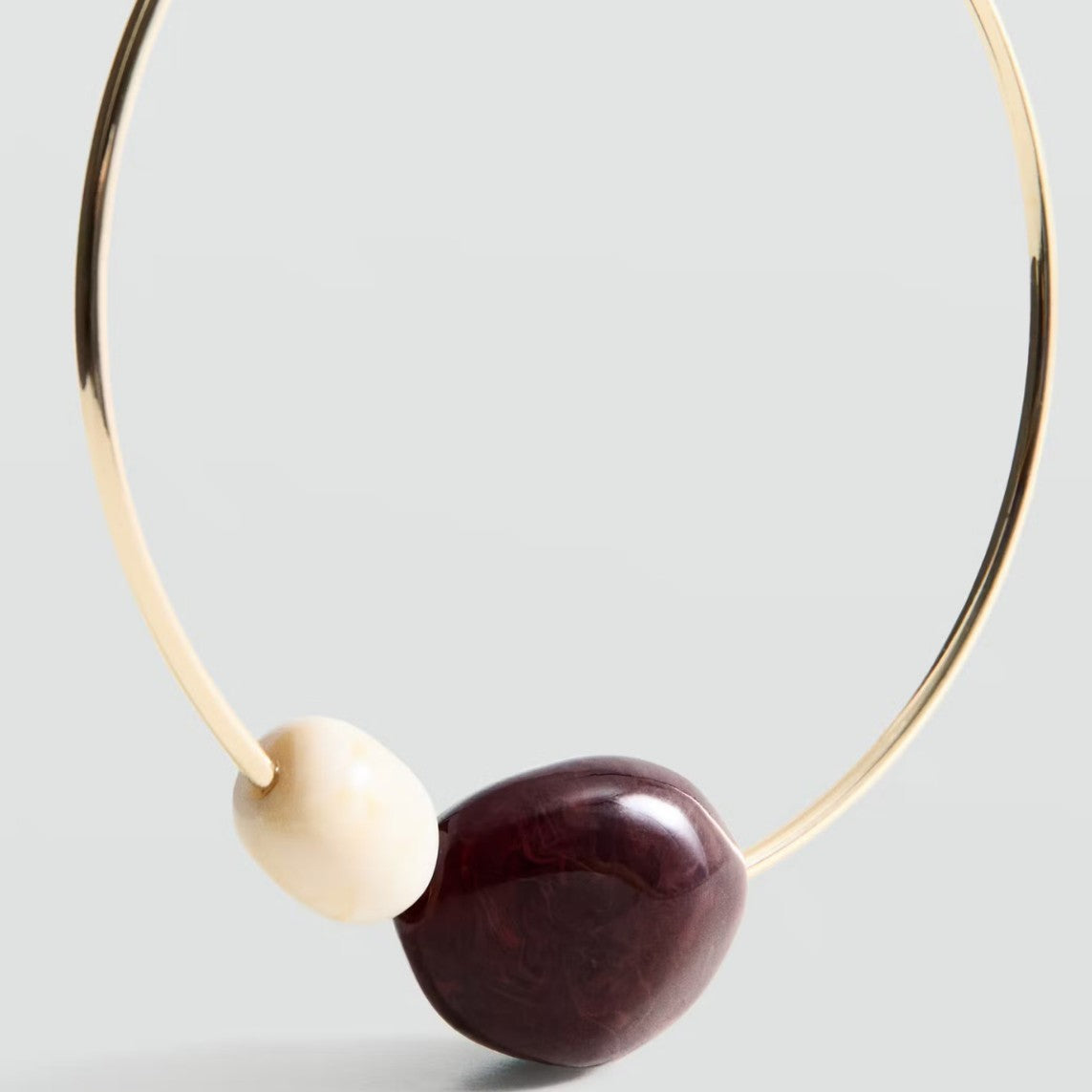 Gold Burgundy Bead Statement Necklace JLTN2049