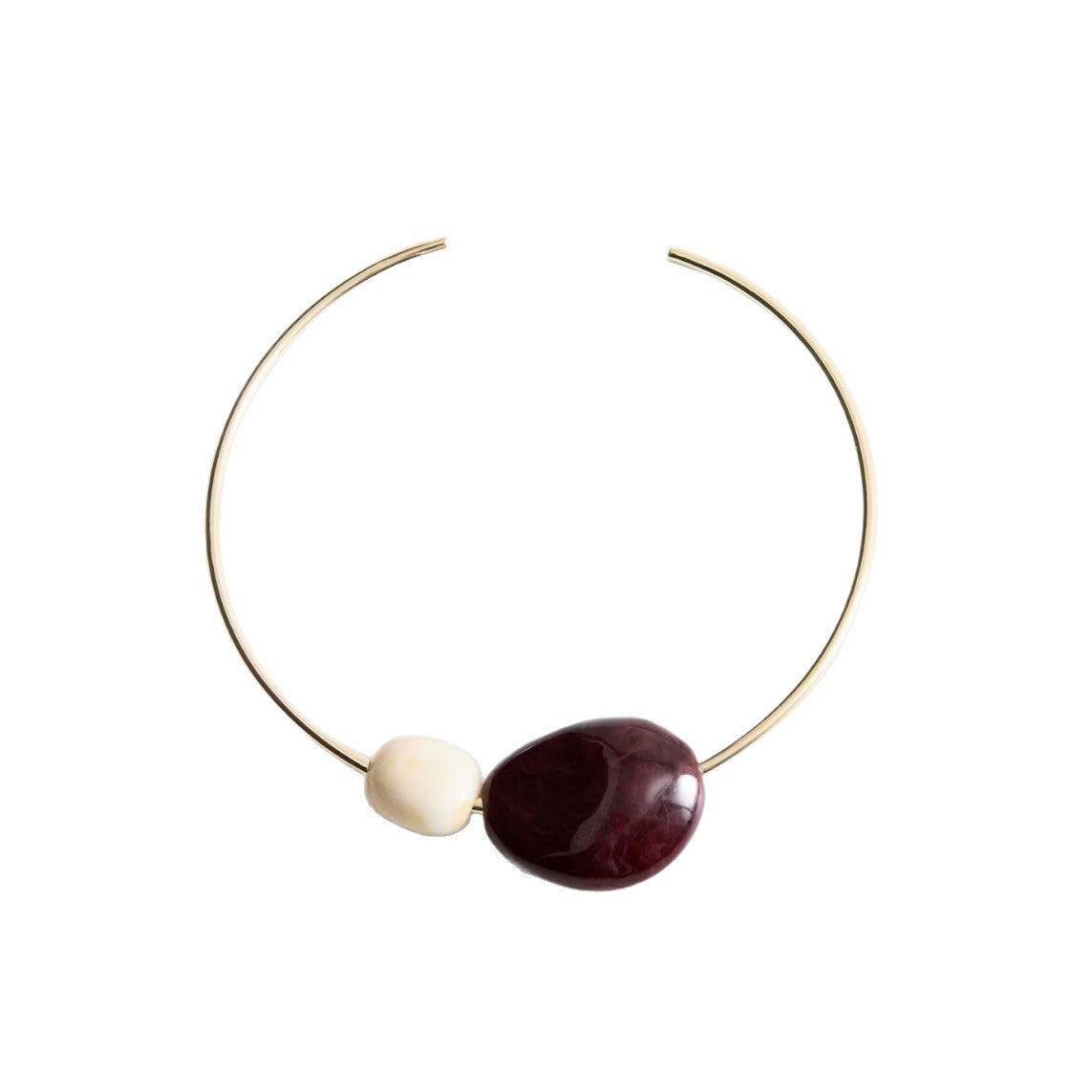 Gold Burgundy Bead Statement Necklace JLTN2049
