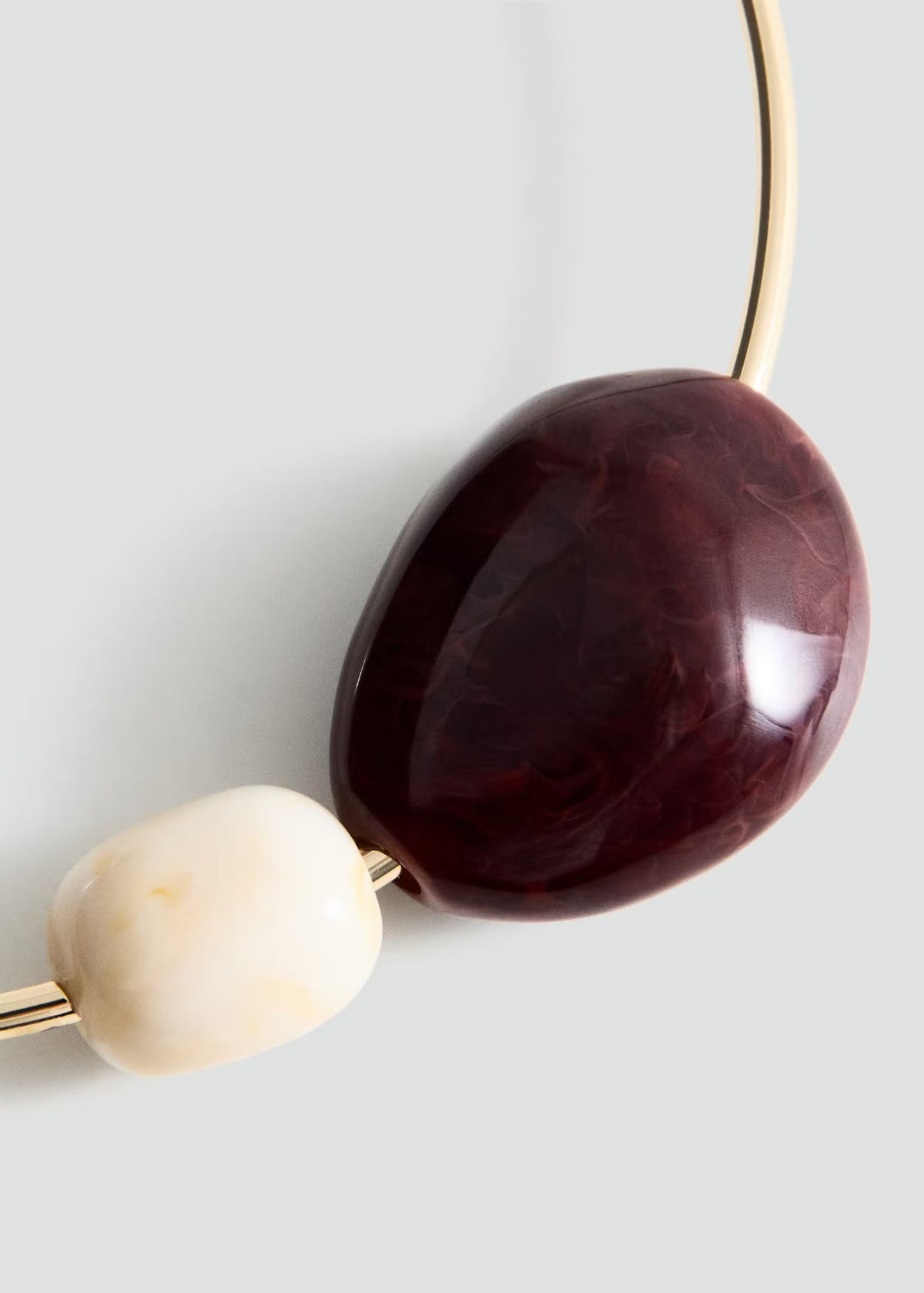 Gold Burgundy Bead Statement Necklace JLTN2049