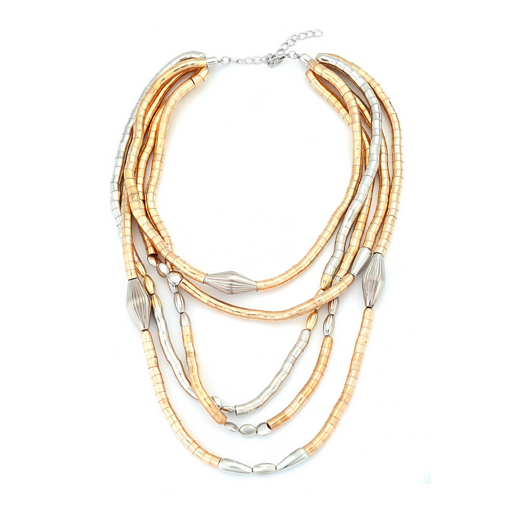 Gold Layered Chain Stack Necklace JLTN2051