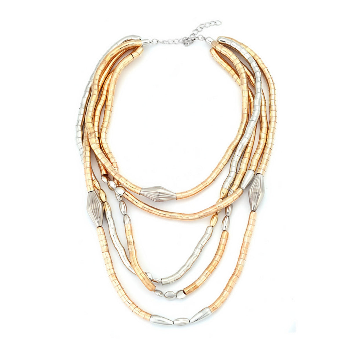Gold Layered Chain Stack Necklace JLTN2051