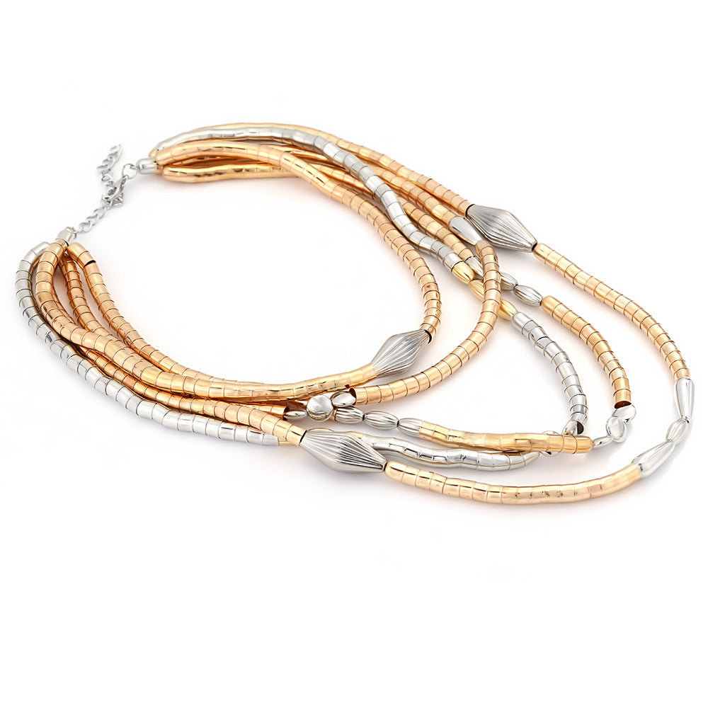 Gold Layered Chain Stack Necklace JLTN2051