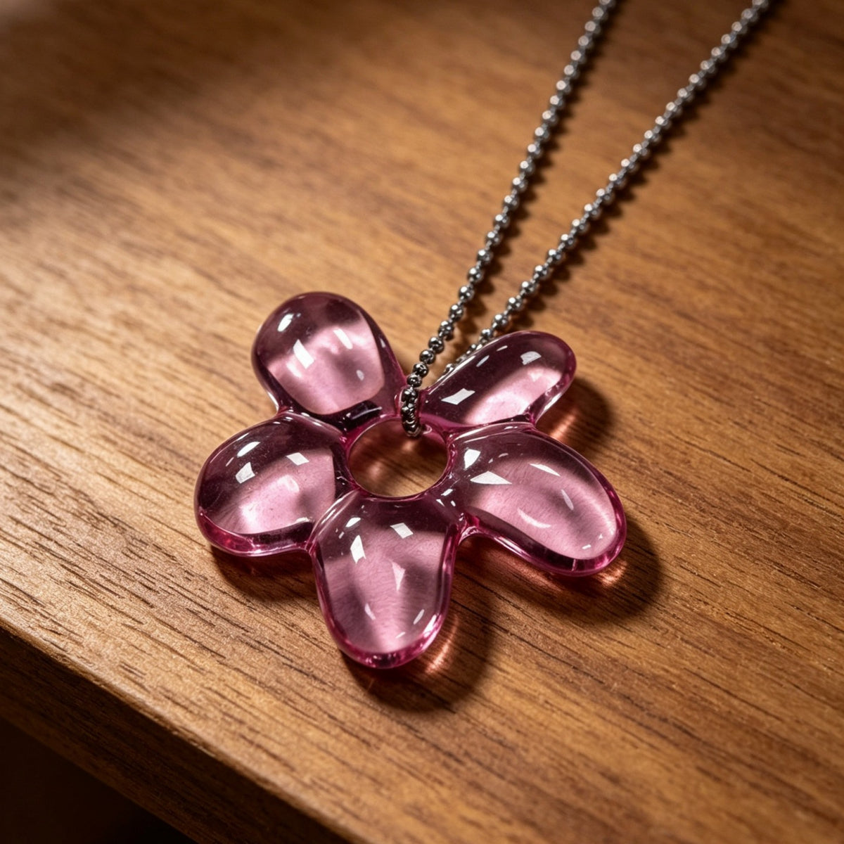 Purple Flower Pendant Necklace JLTN2055