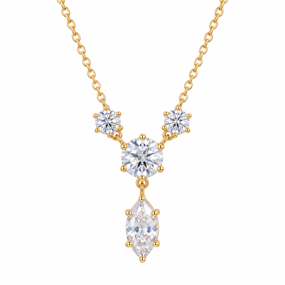 Silver Crystal Floral Necklace JLTN2063