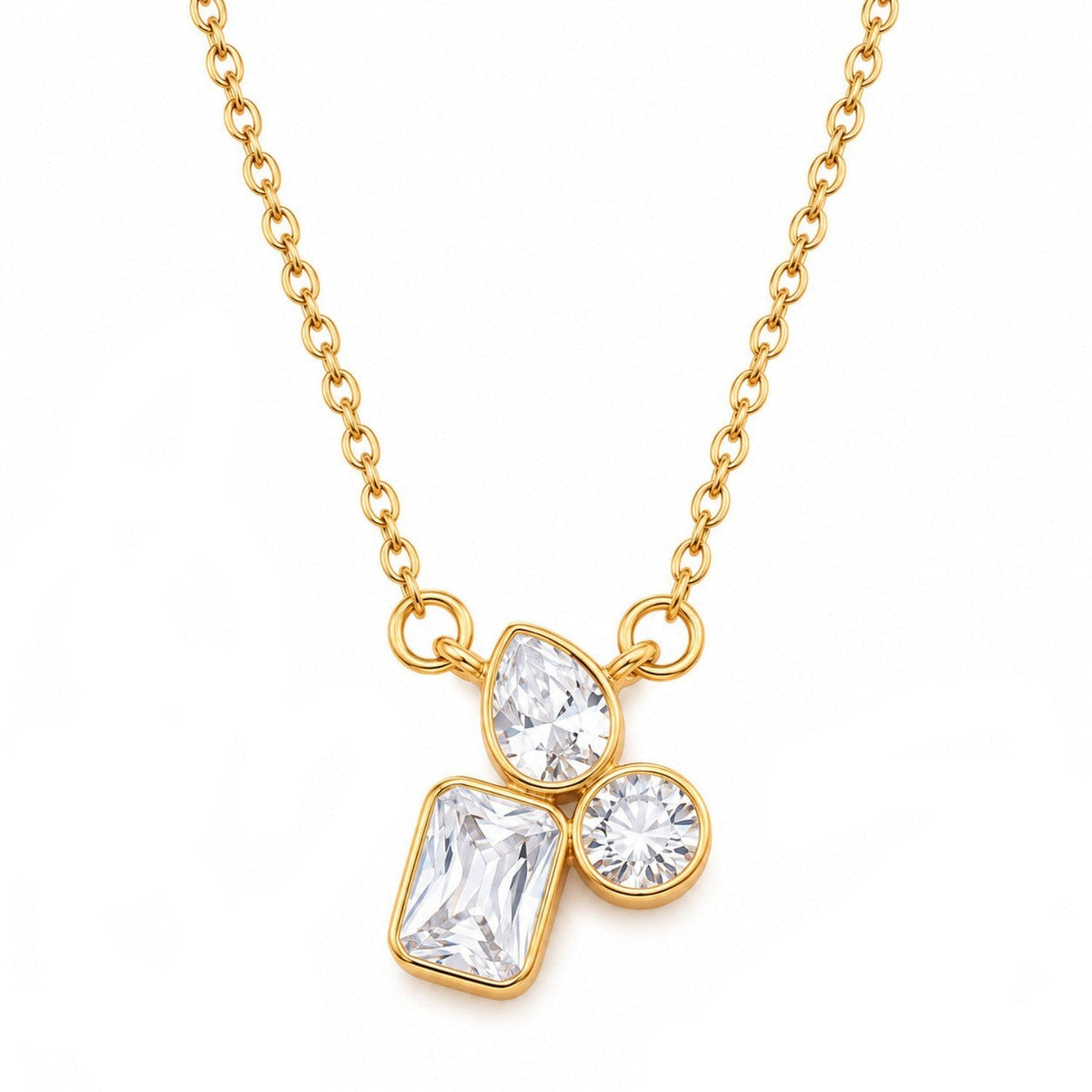 Gold Crystal Floral Necklace JLTN2064